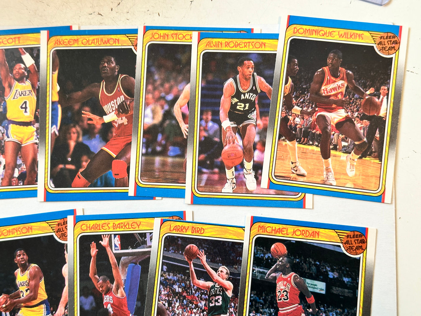 1988 Fleer Basketball rare All-Star cards set (12)