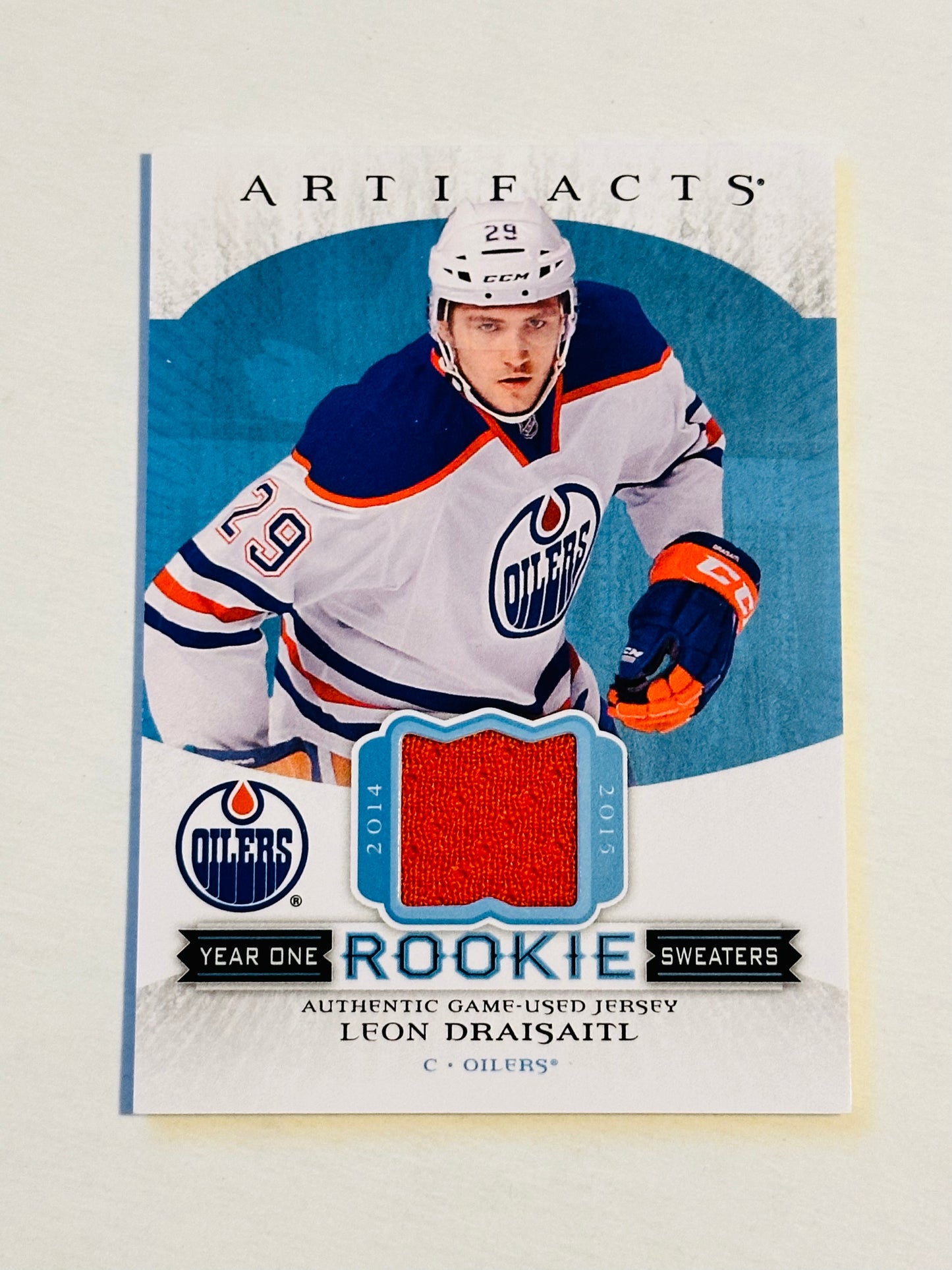 Leon Draisaitl rare Upper Deck artifacts hockey memorabilia insert card