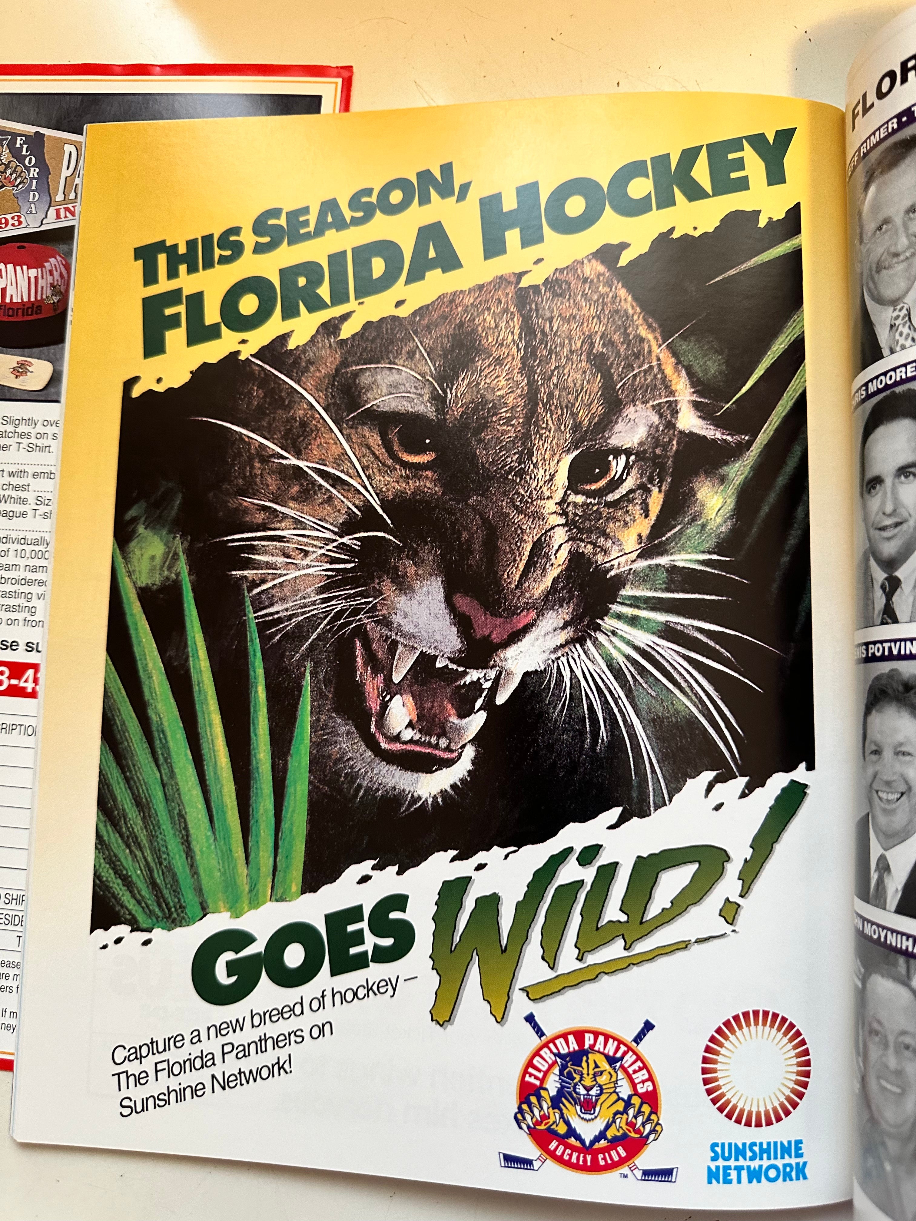 Florida Panthers hockey first game program with ad insert 1993