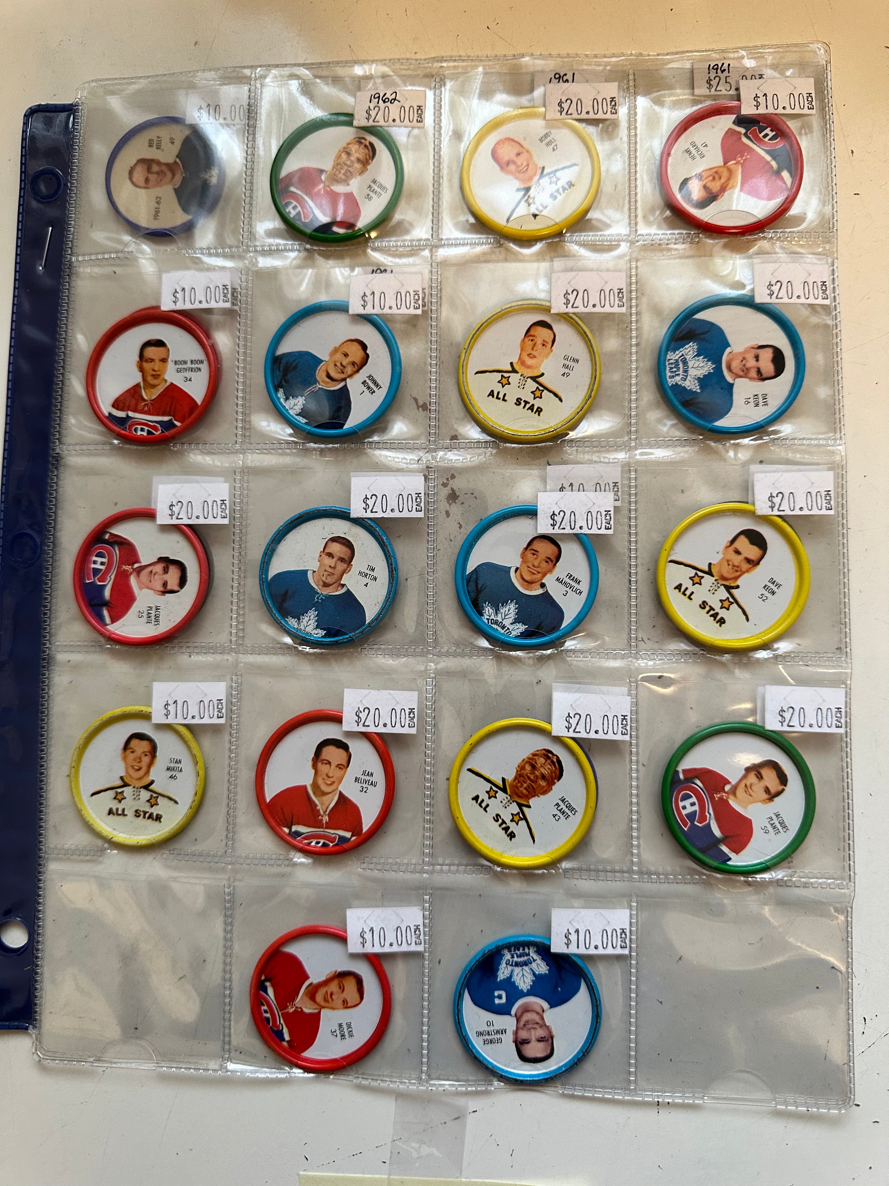 Salada hockey 31 coins, superstars lot deal 1960s