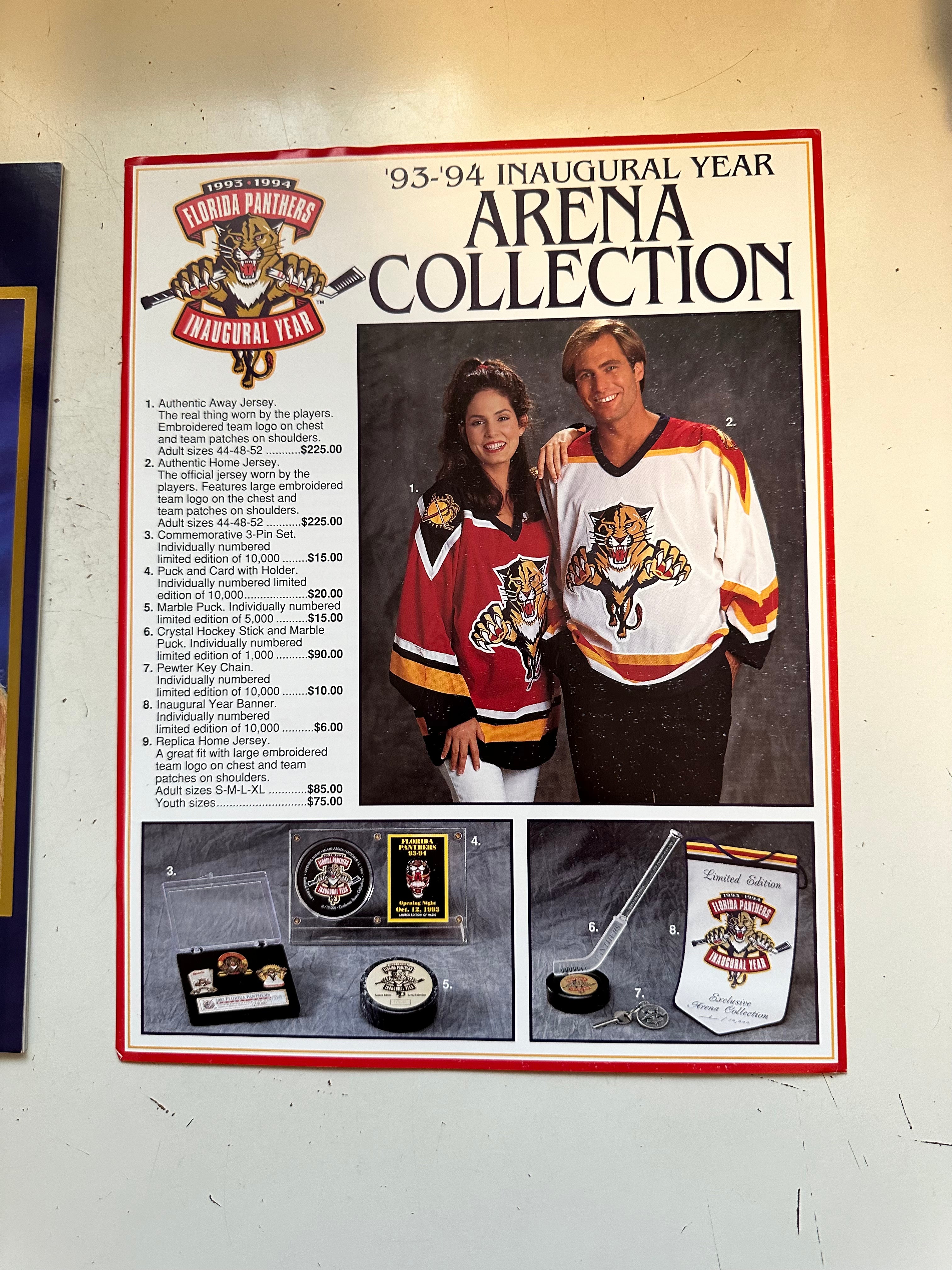 Florida Panthers hockey first game program with ad insert 1993