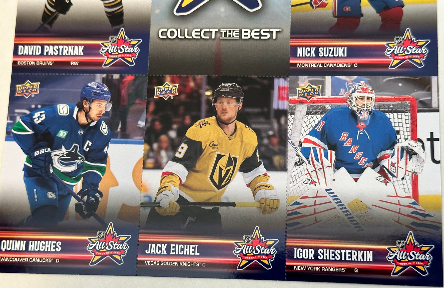 Connor Bedard Upper Deck Rookie hockey card All-Star game limited issued uncut cards sheet 2024