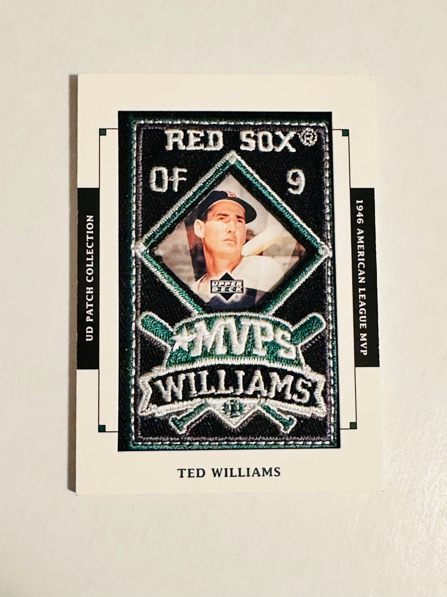 Ted Williams, Boston Red Sox, baseball, rare commemorative, patch, insert card