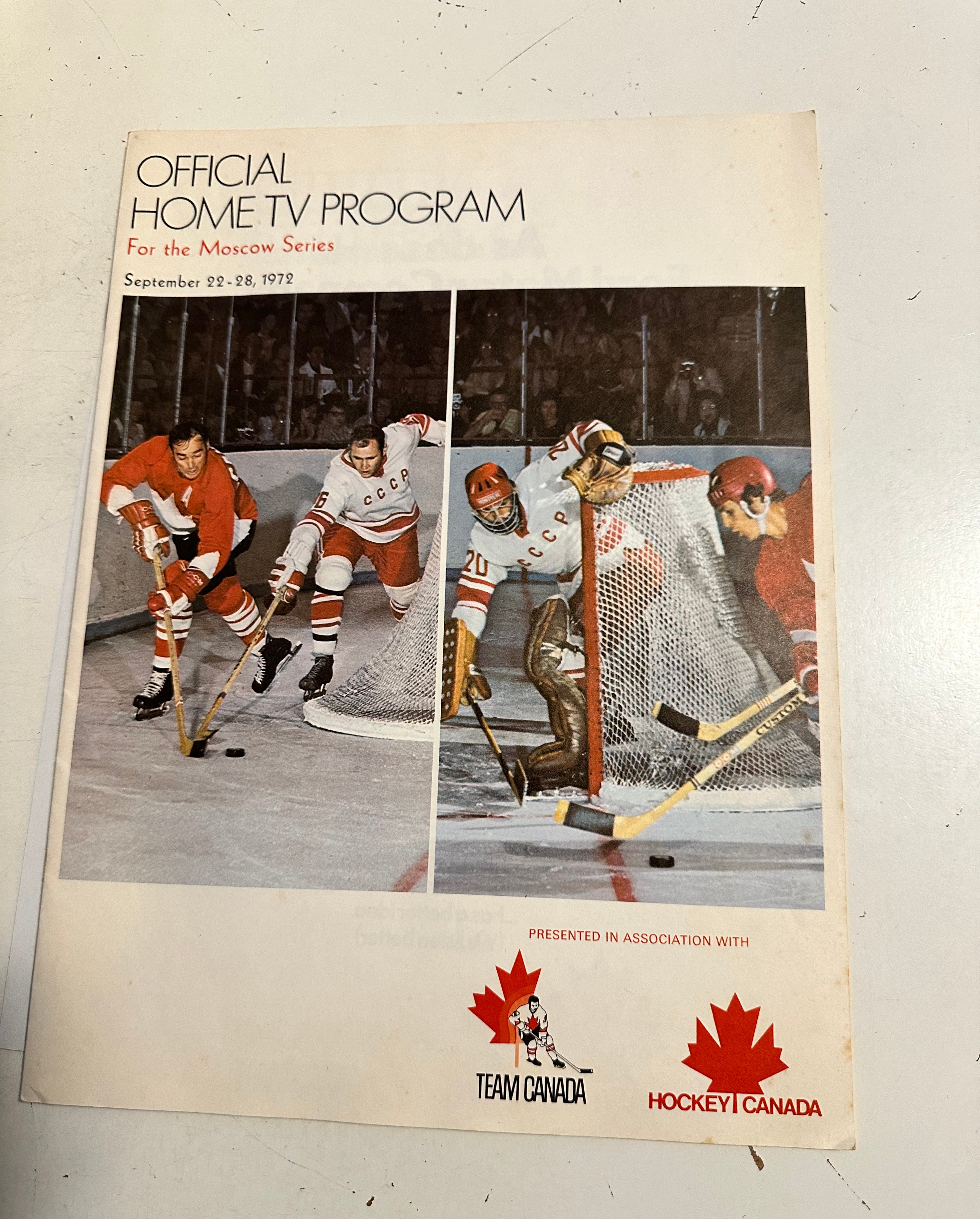 Team Canada rare 1972 original Home program with postcard 1972
