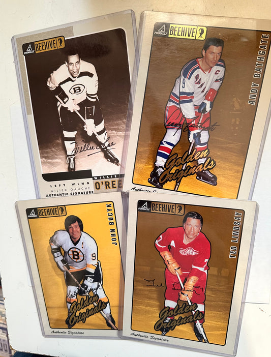 Hockey 4 autograph inserts NHL legends 4x6 cards lot deal!