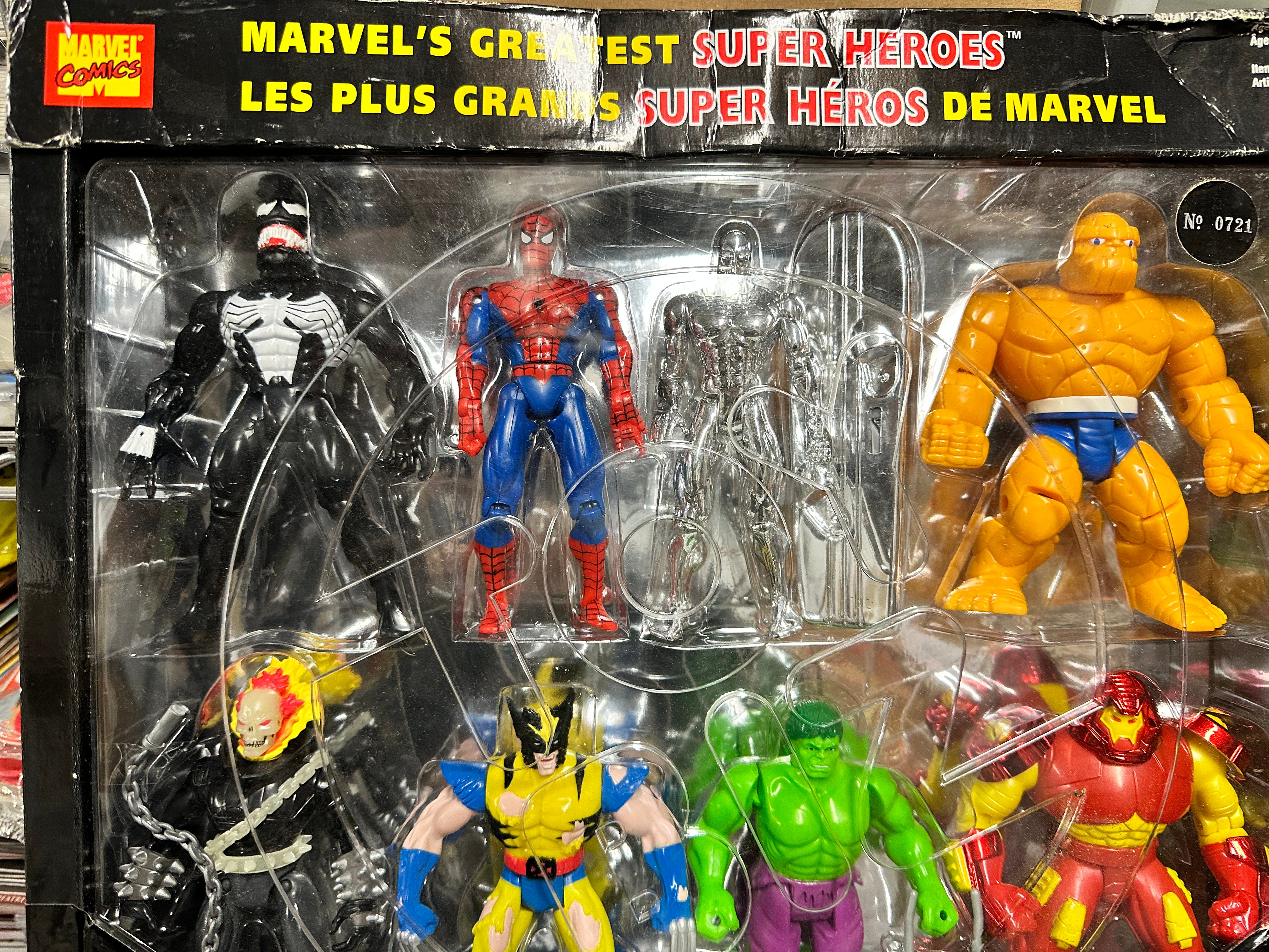 Marvel superheroes rare 8 vintage figures sealed box set 1995