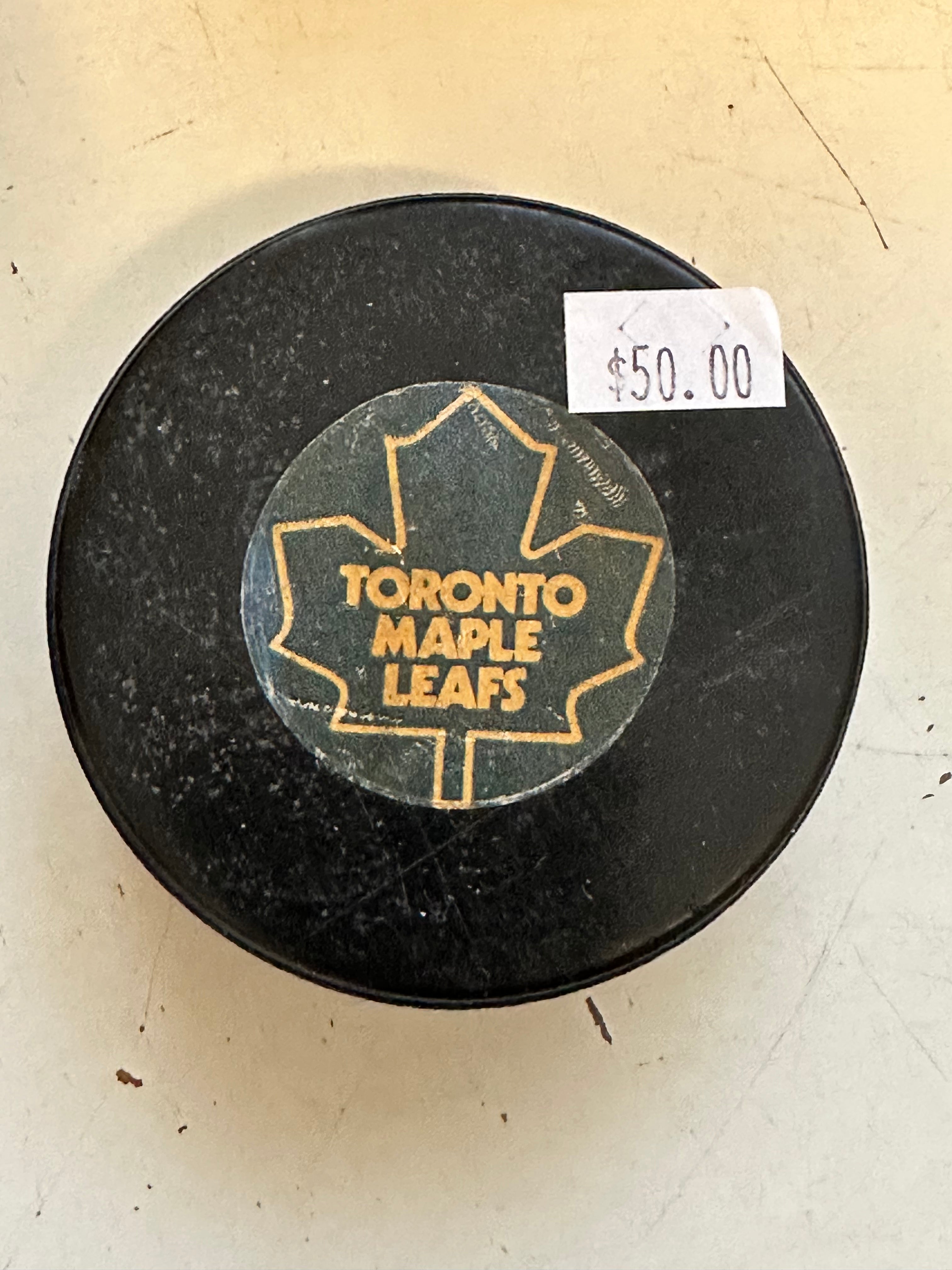 Toronto Maple Leafs vintage Viceroy hockey puck 1970s