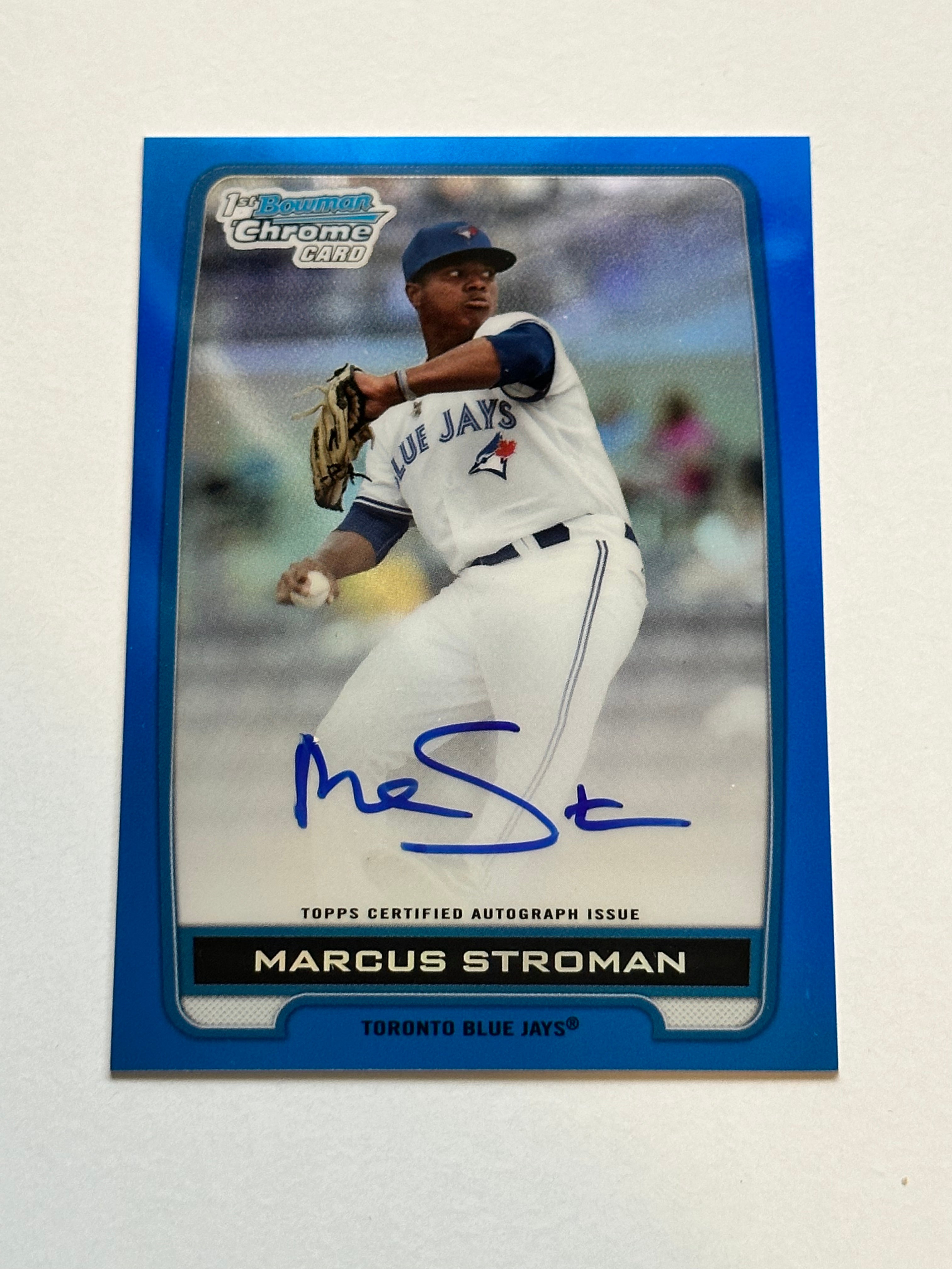 Toronto Blue jays Bowman Chrome Refractor autographed Marcus Stroman rookie baseball card 2012
