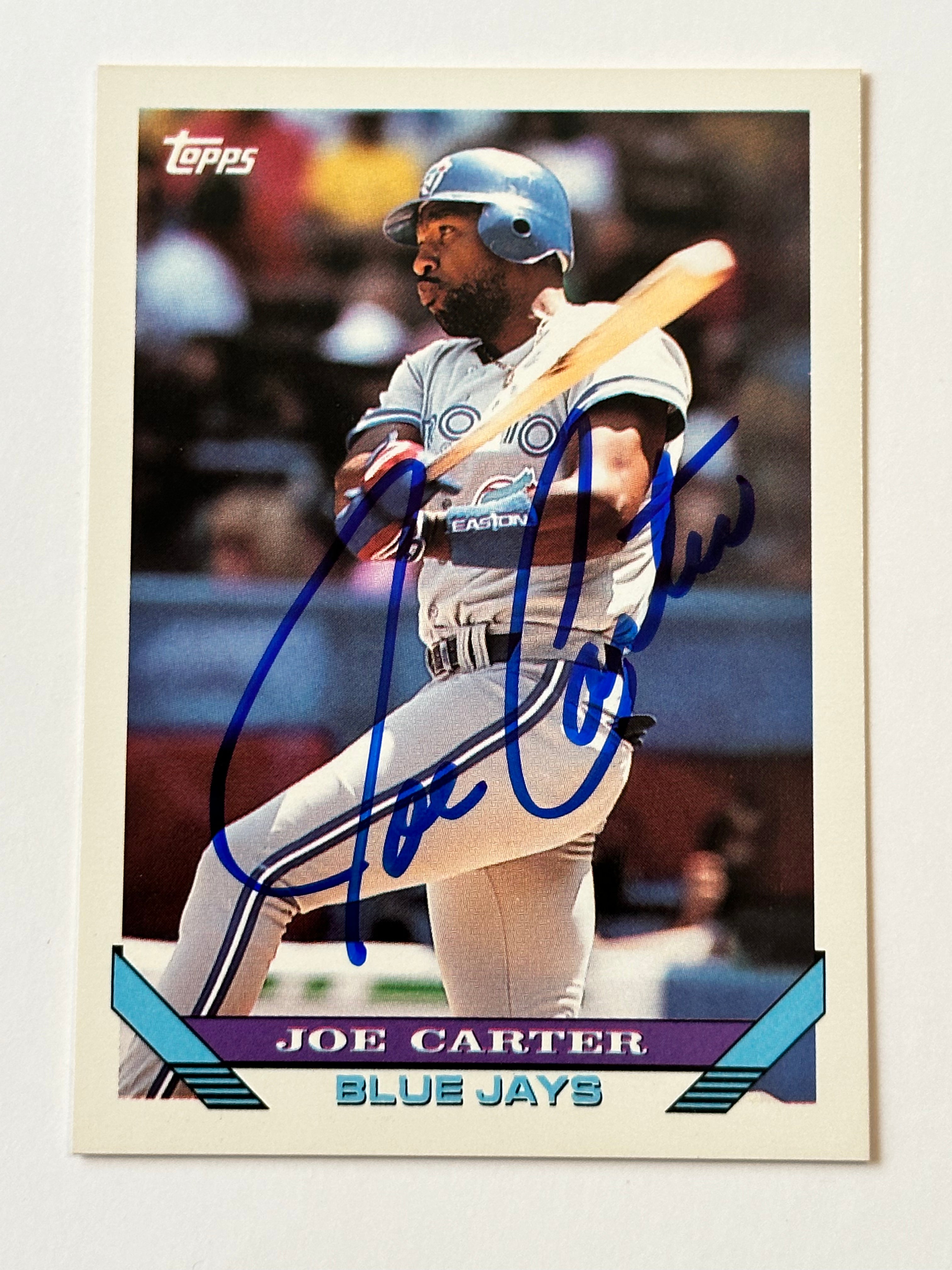 Toronto Blue Jays Joe Carter signed baseball card with COA