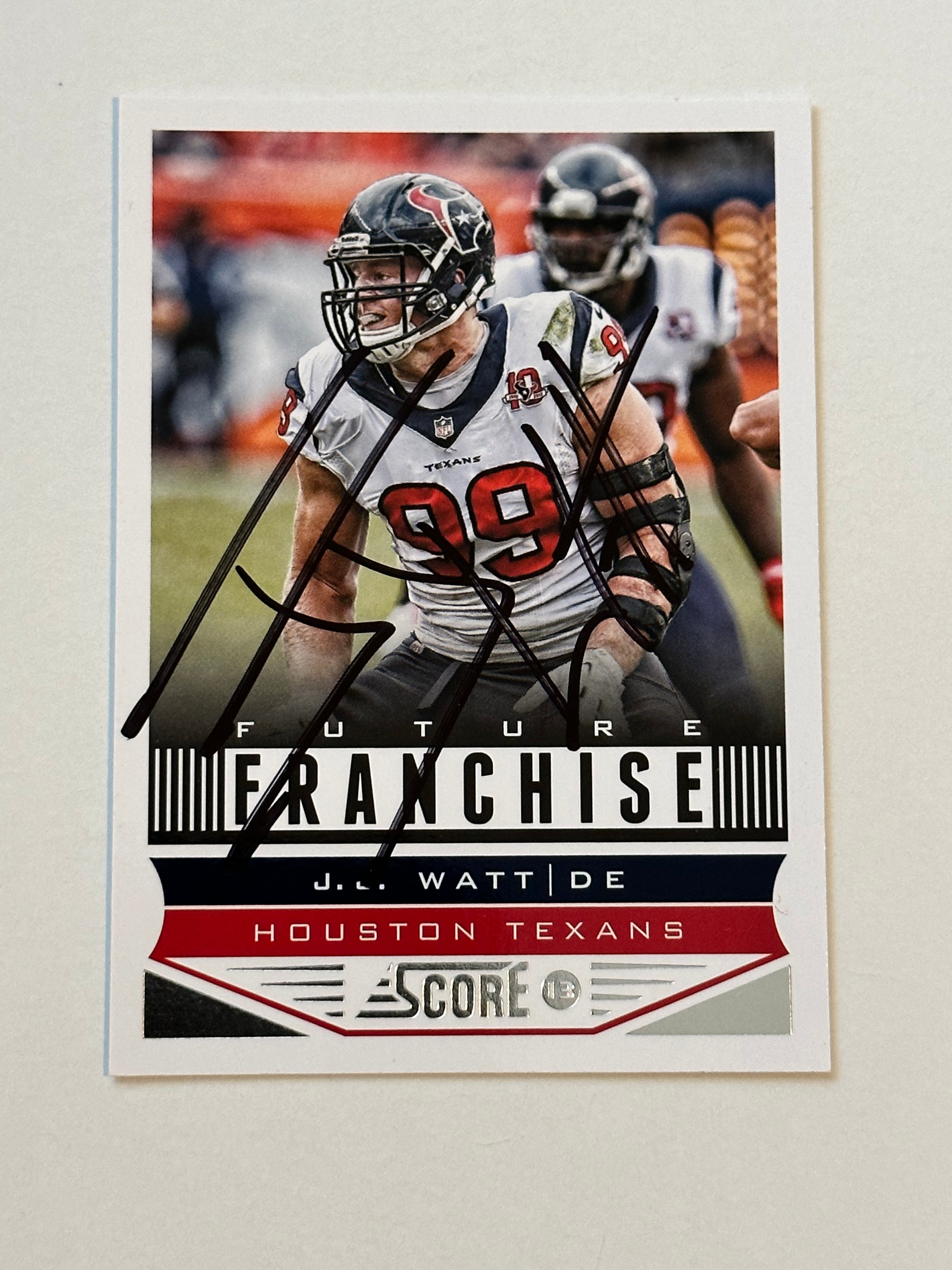 J.J. Watt NFL superstar autographed card with COA