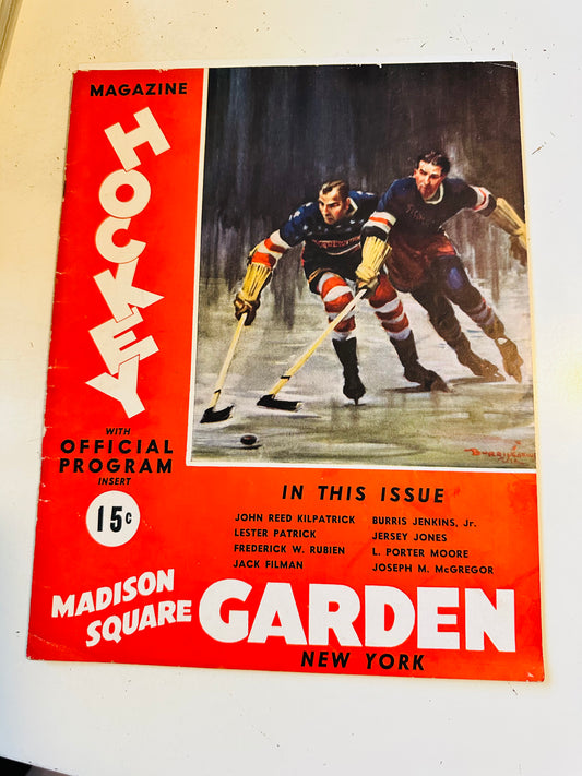 New York American Vs Montreal Canadiens original hockey game program January 1937