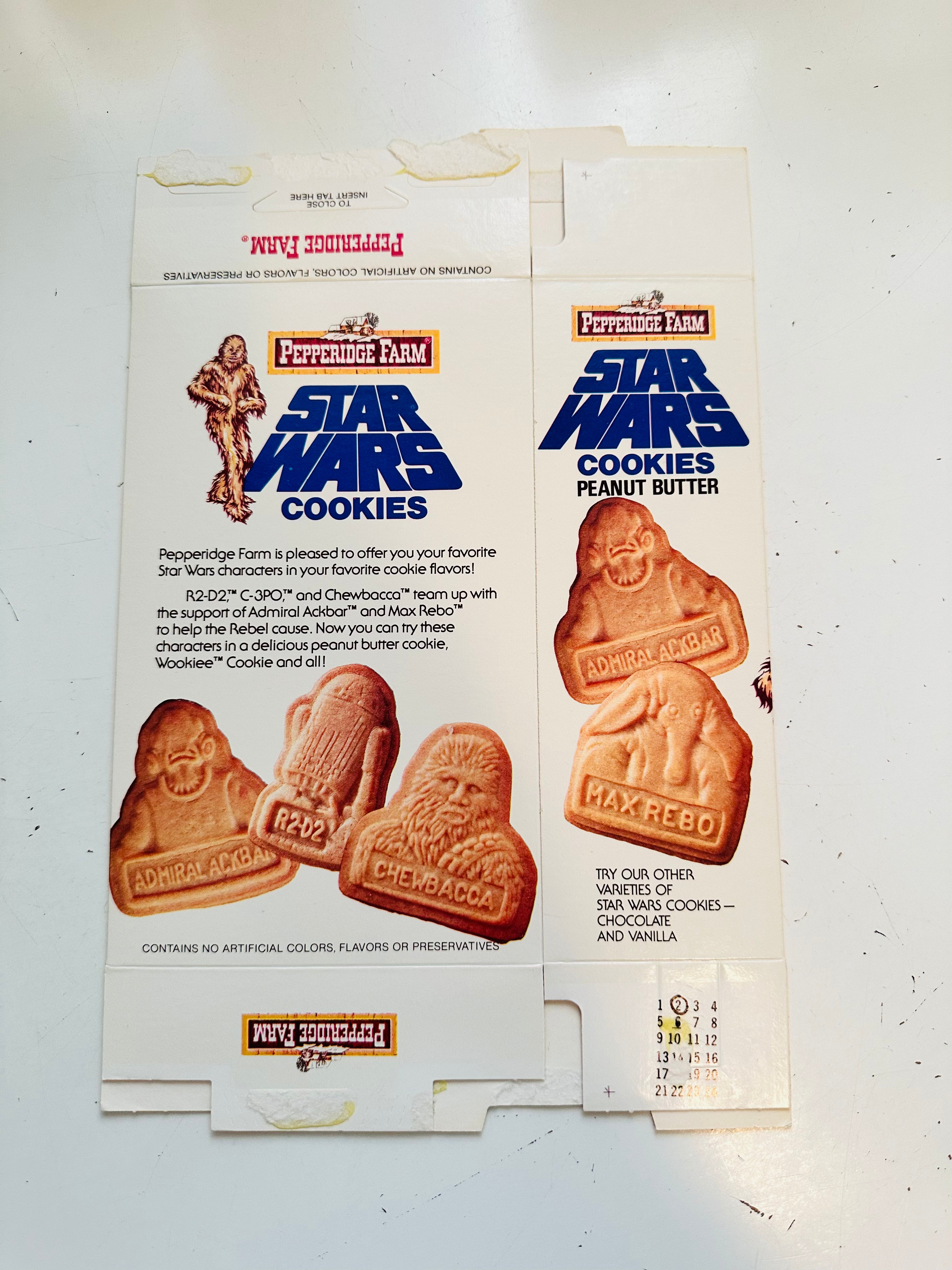 Star Wars Pepperidge Farm cookies rare flat box 1983