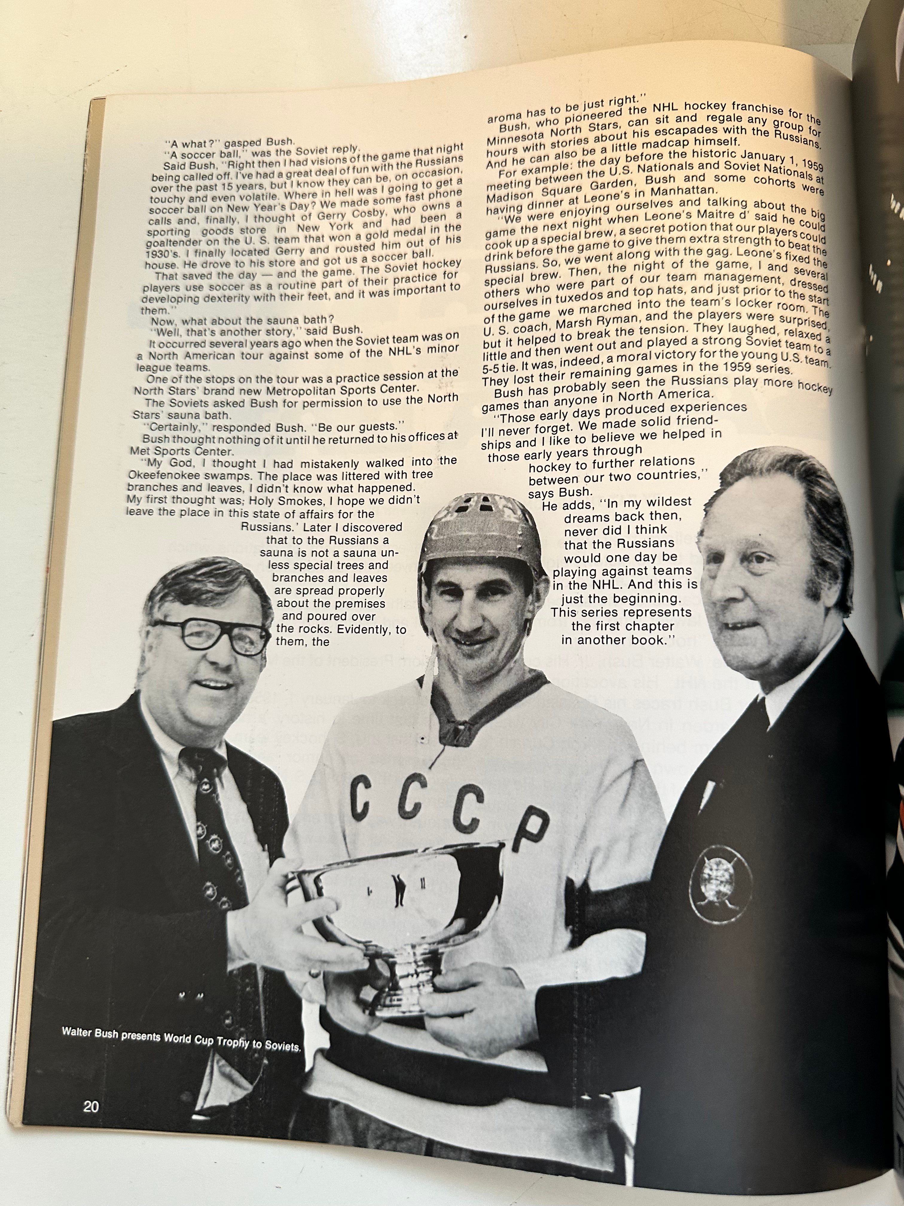 USSR Vs NHL Pittsburg Penguins program 1975