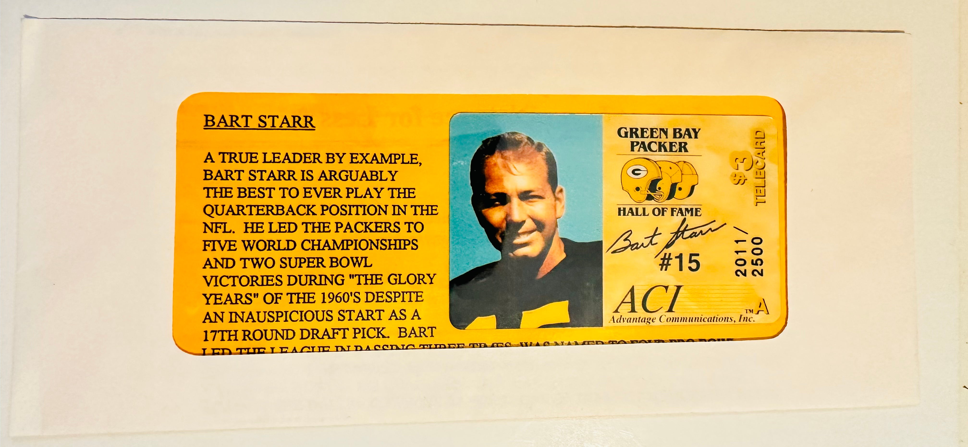 Bart Starr Green Bay Packers limited issued phone card