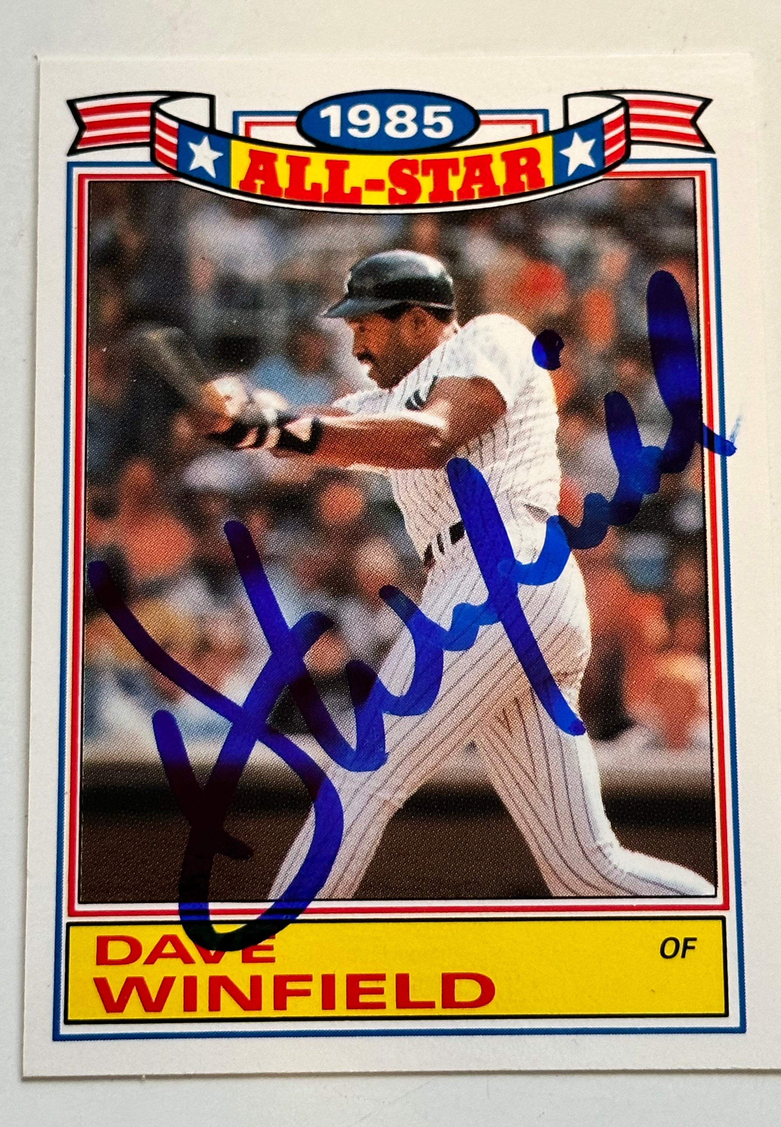 Dave Winfield All-Star insert signed in person autograph baseball card with COA
