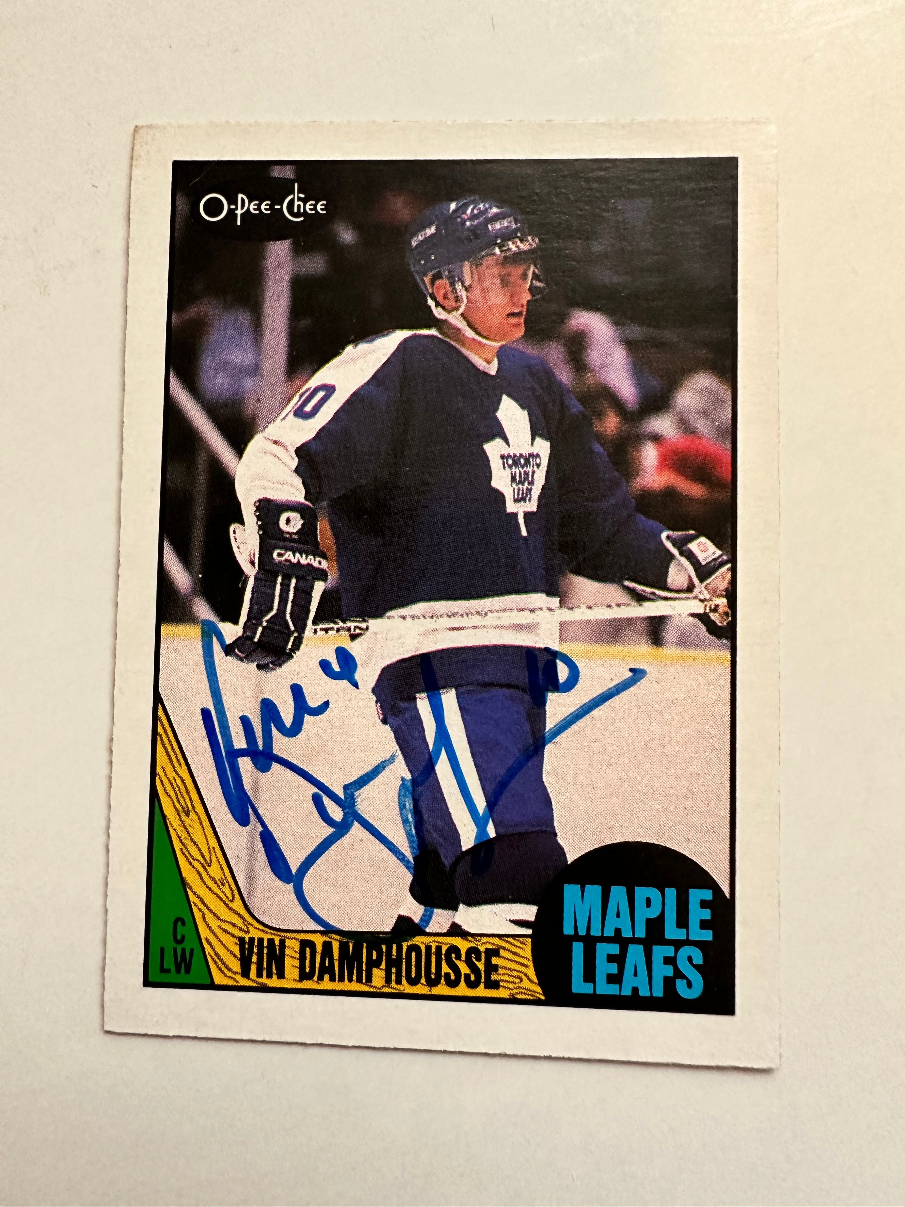 Vin Damphousse opc autograph rookie card 1987-88