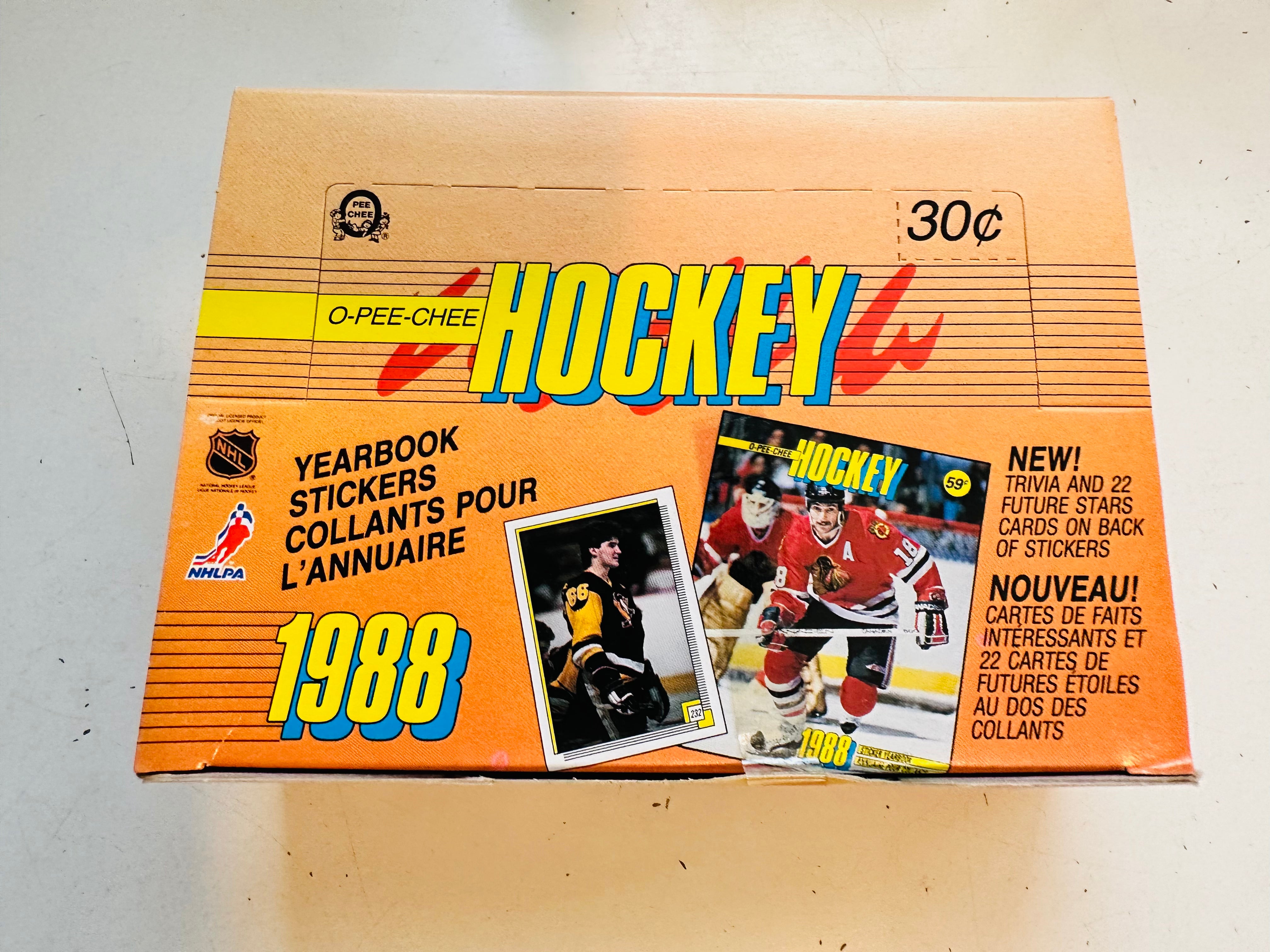 1988 Opc yearbook stickers 48 packs box