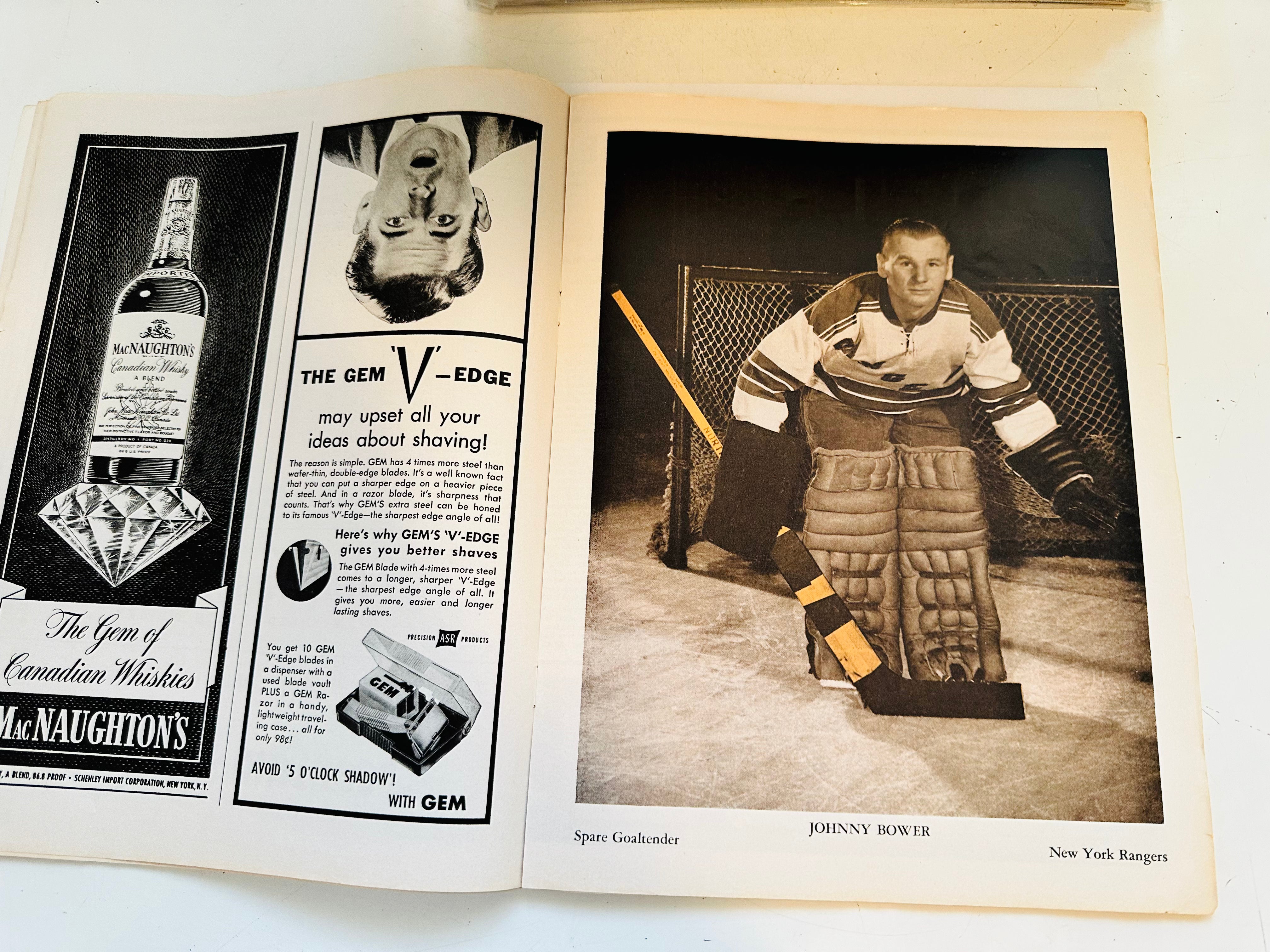 1954-55 Leafs Vs Rangers rare hockey game program Dec.12