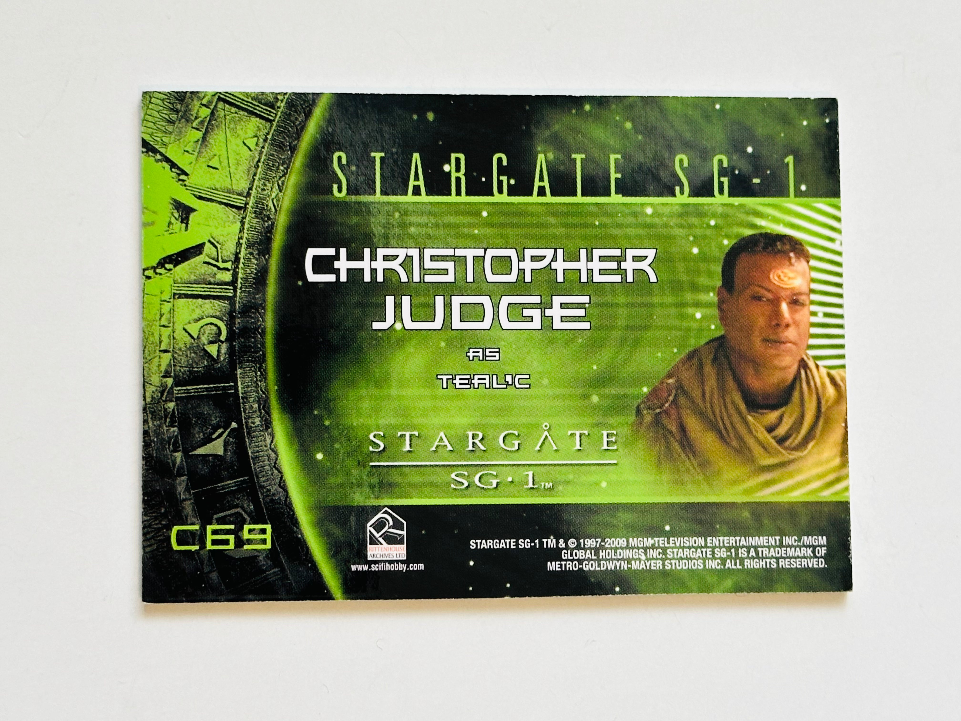 Stargate TV series Christopher Judge rare memorabilia insert card