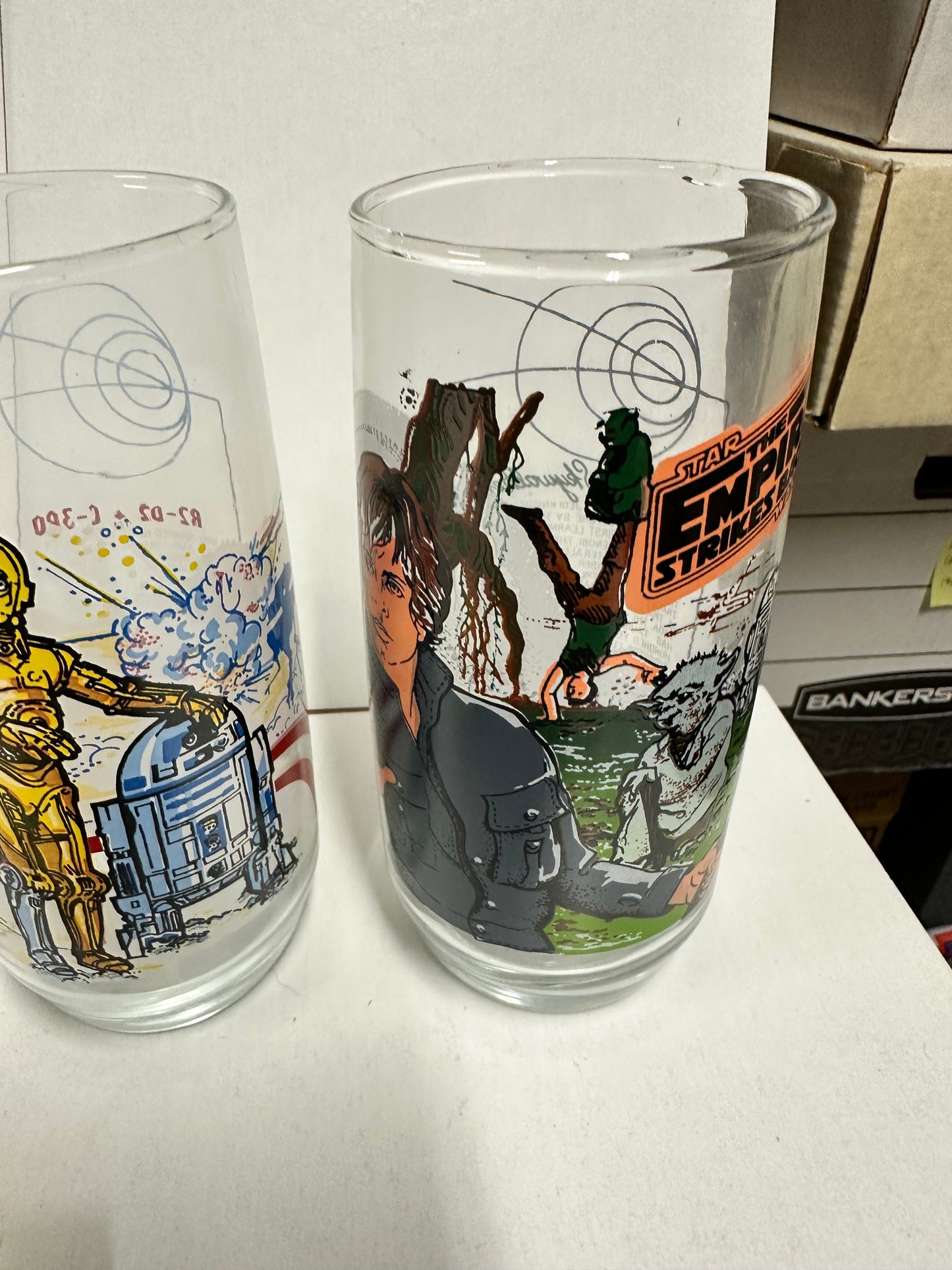 Star Wars Empire Strikes back movie 4 rare Burger King glasses set 1980