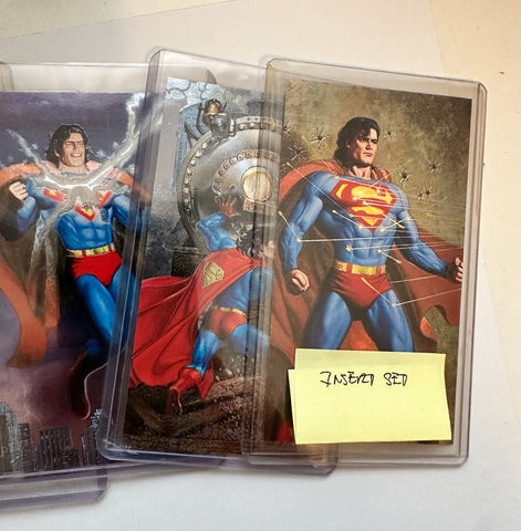 Superman spectra etched 6 cards foil insert set 1990s