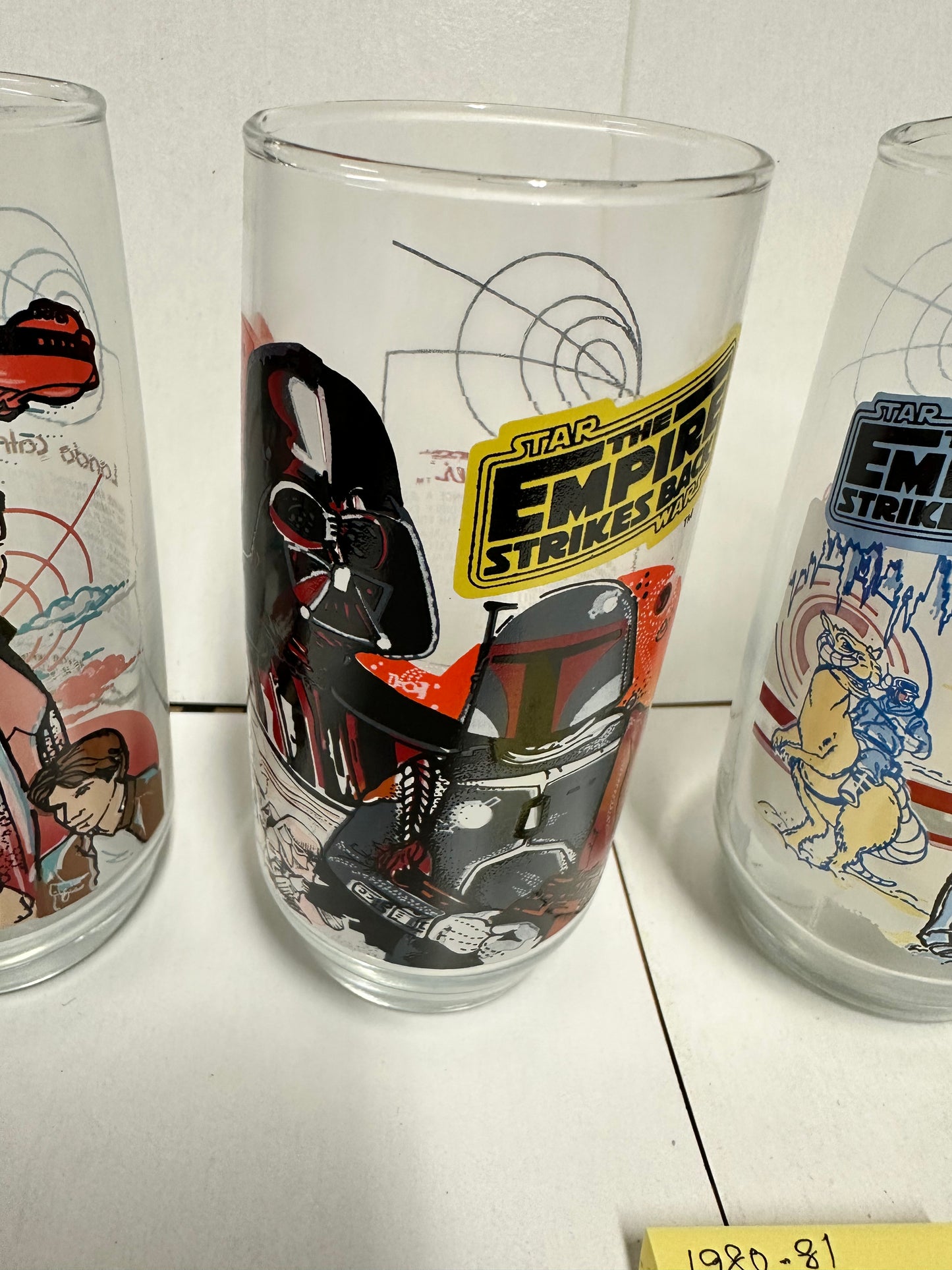 Star Wars Empire Strikes back movie 4 rare Burger King glasses set 1980