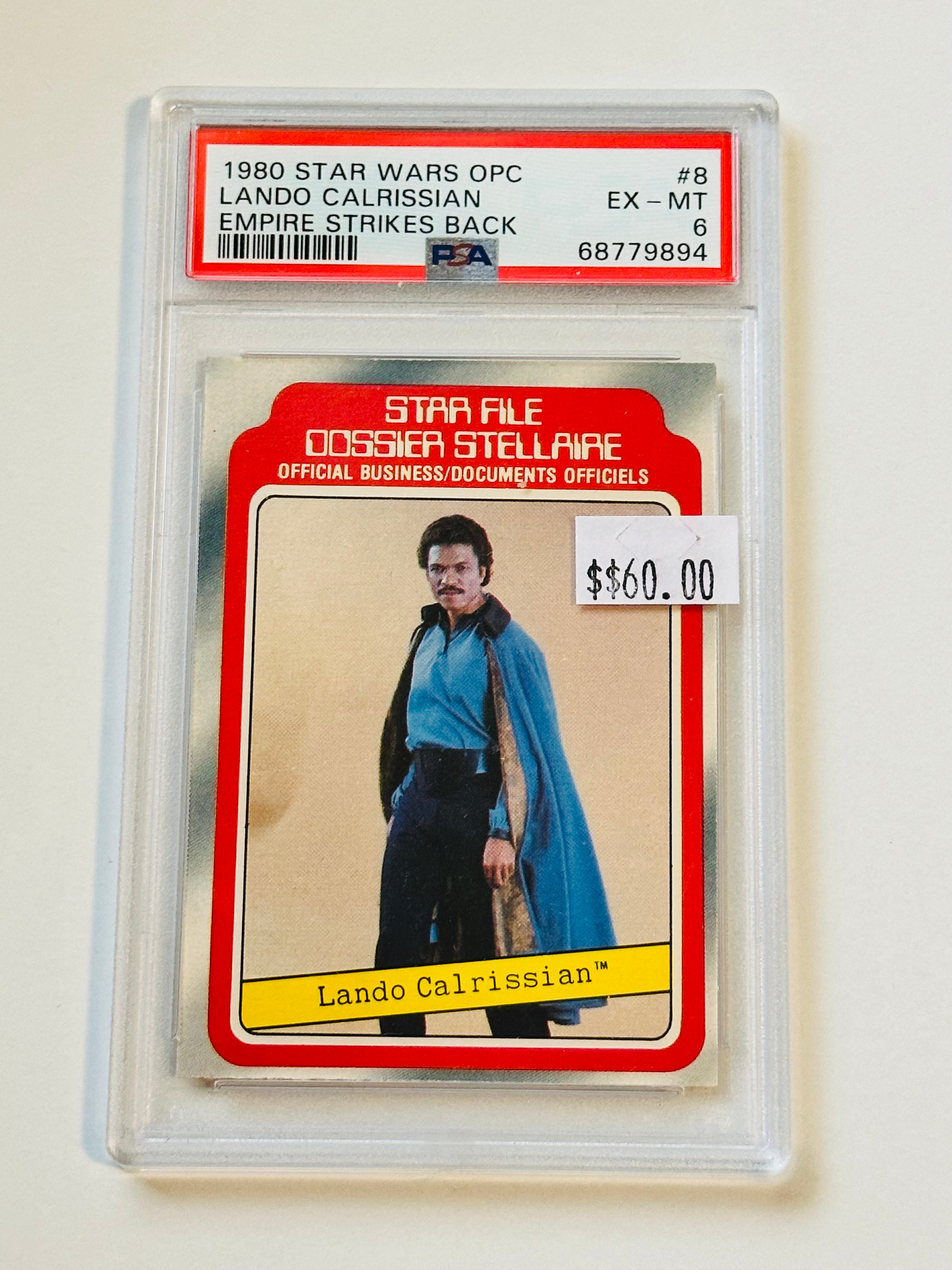 Star Wars Lando Opc rare PSA graded card 1980
