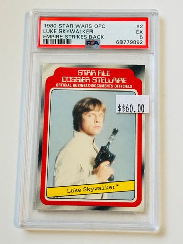 Star Wars Opc Luke Skywalker rare PSA graded card 1980