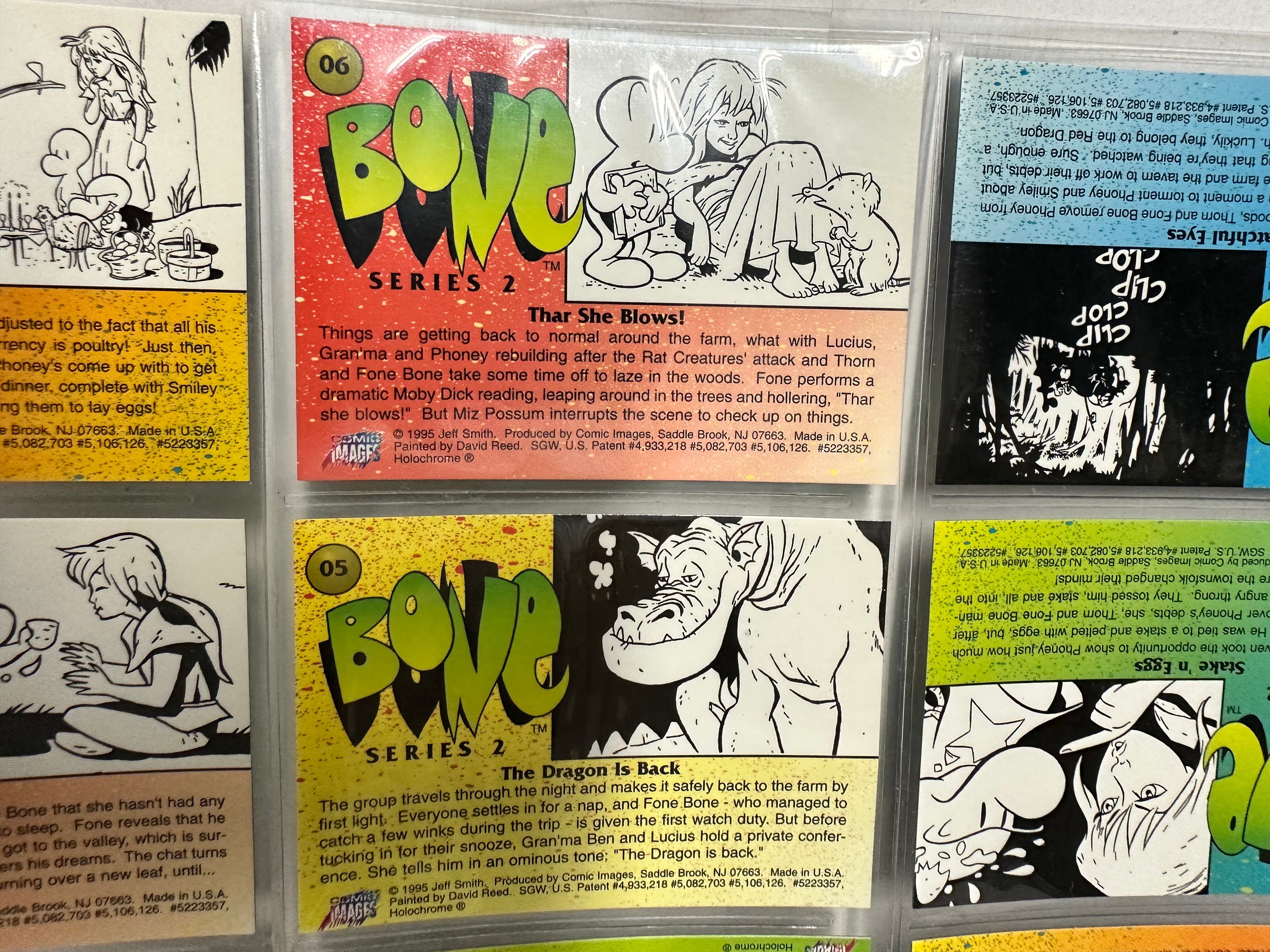 Bone series 2 chromium cards set in pages