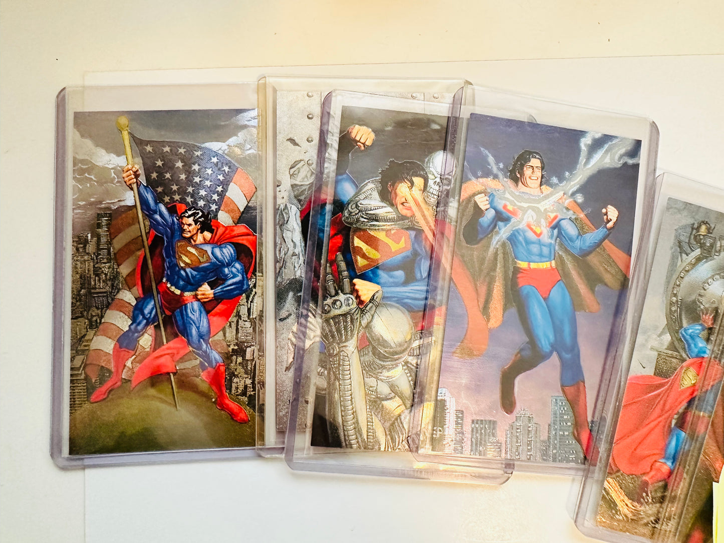 Superman spectra etched 6 cards foil insert set 1990s