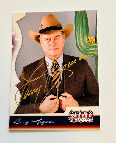 Dallas TV show Larry Hagman JR rare signed in person card with COA