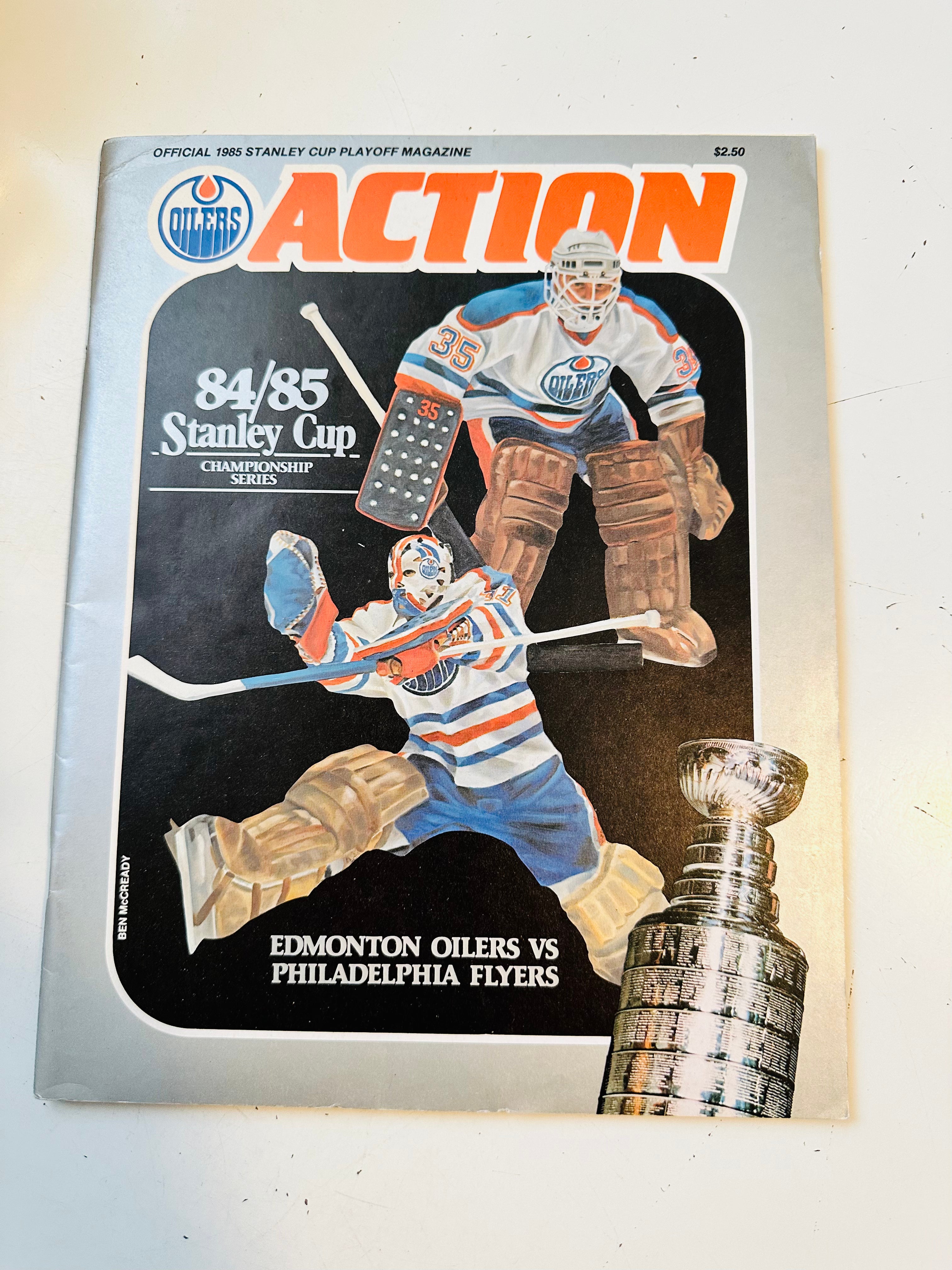 1984-85 Edmonton Oilers Vs Flyers Action Stanley Cup magazine