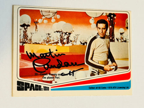 Space 1999 Martin Landau rare autograph card with COA