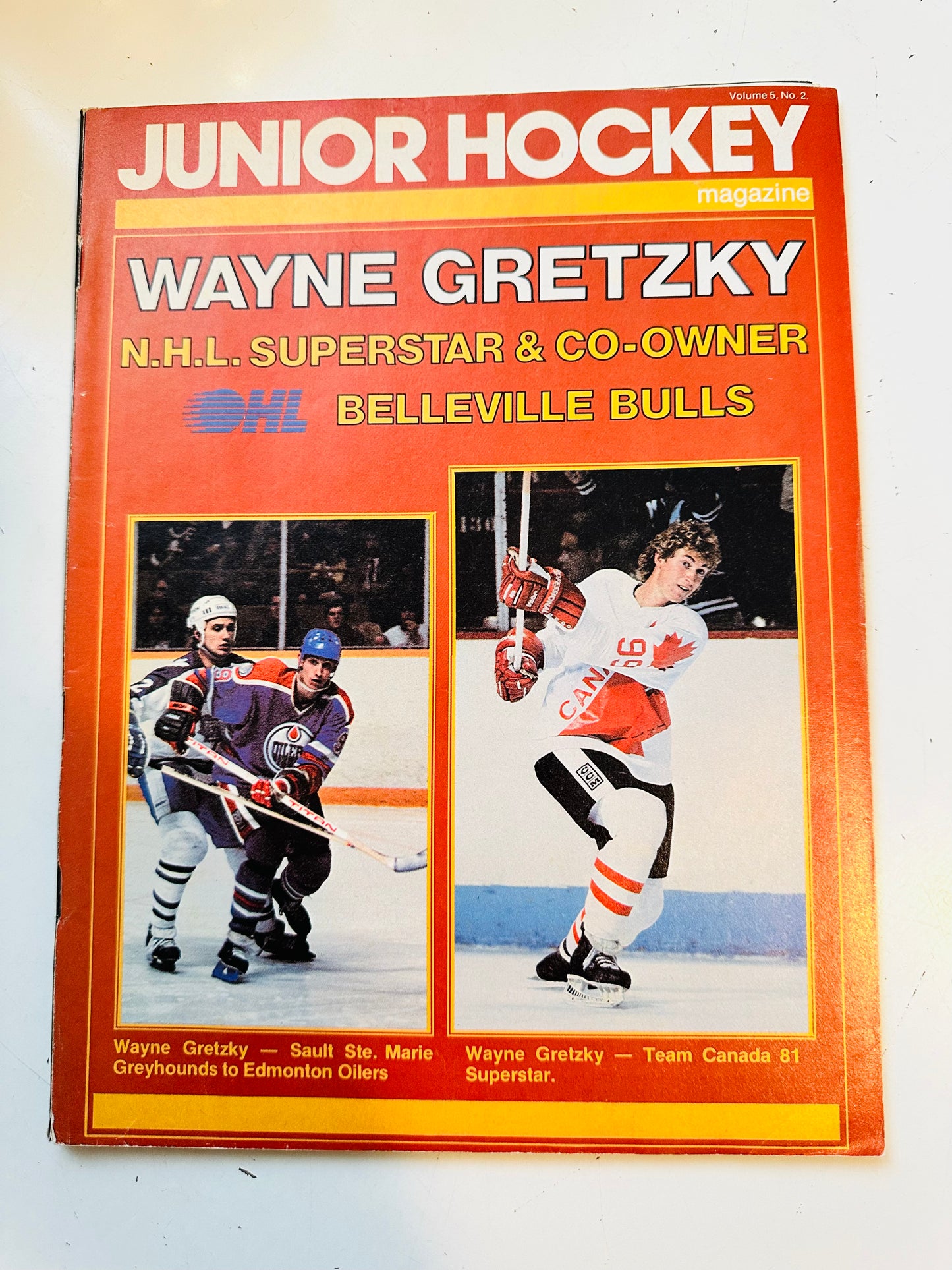 Wayne Gretzky Junior hockey OHL magazine 1982