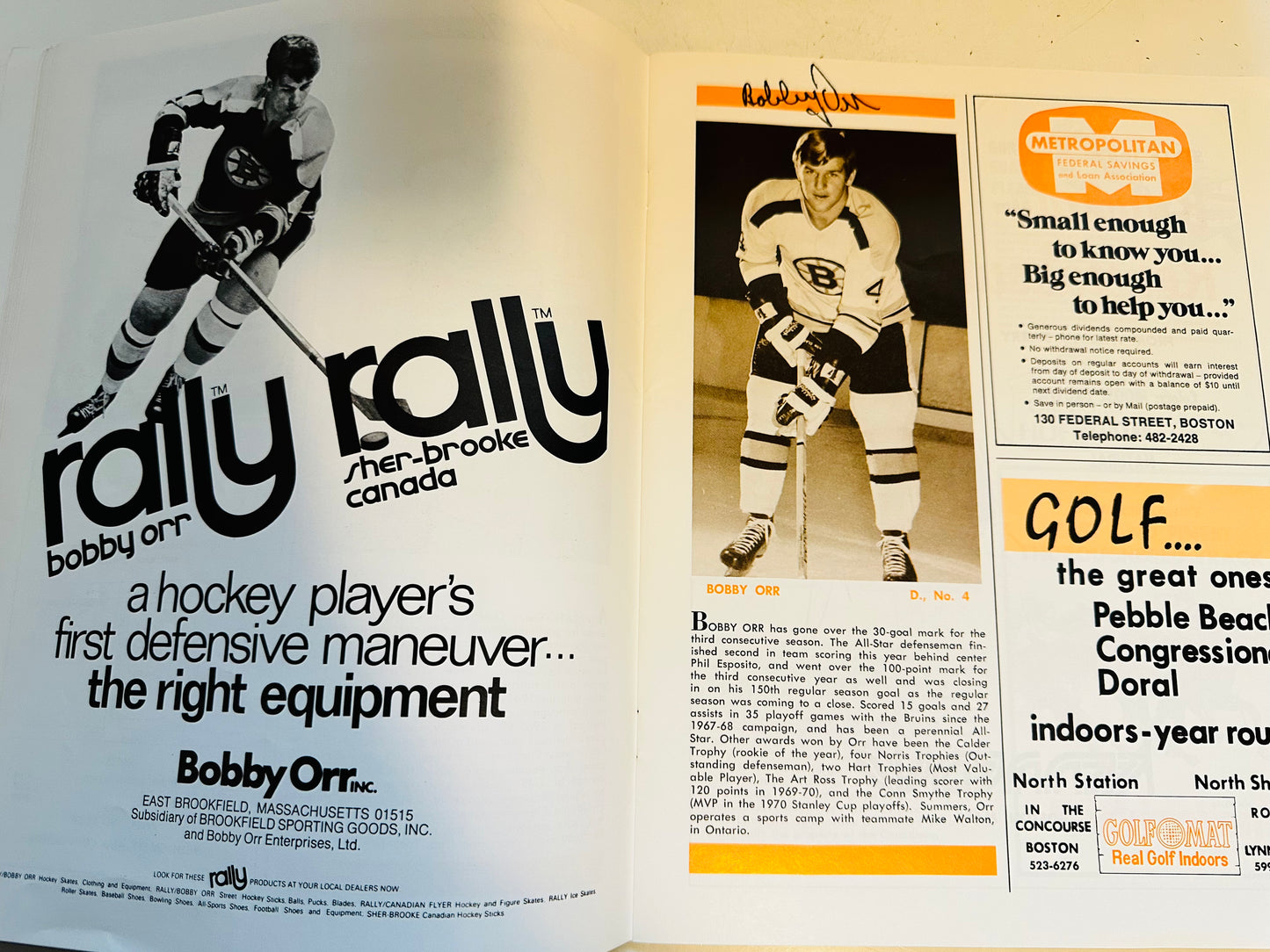 1972 Boston Bruins Stanley Cup original hockey program