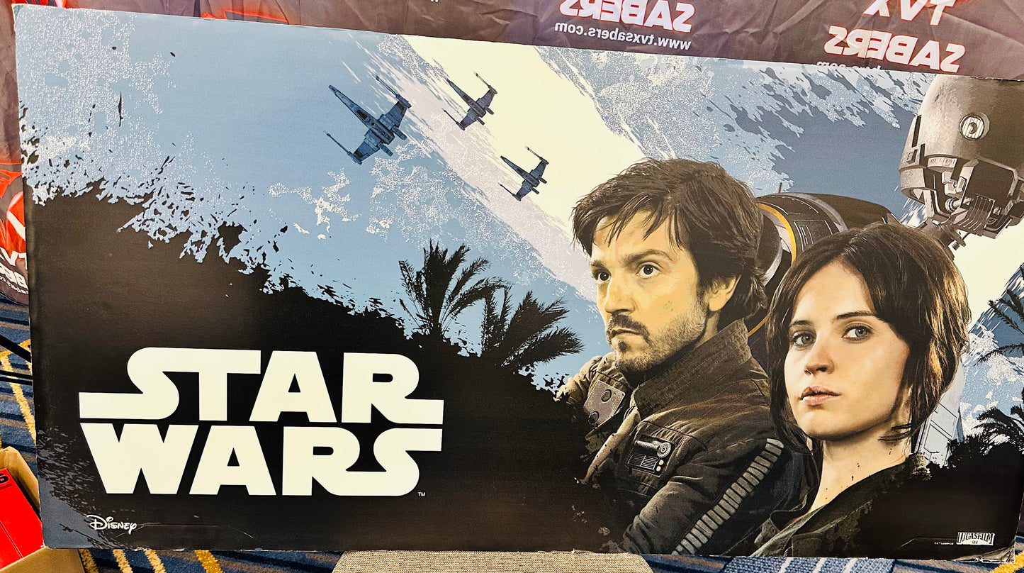 Star Wars Andor Disney rare large movie theatre poster on particle board 24x47 size