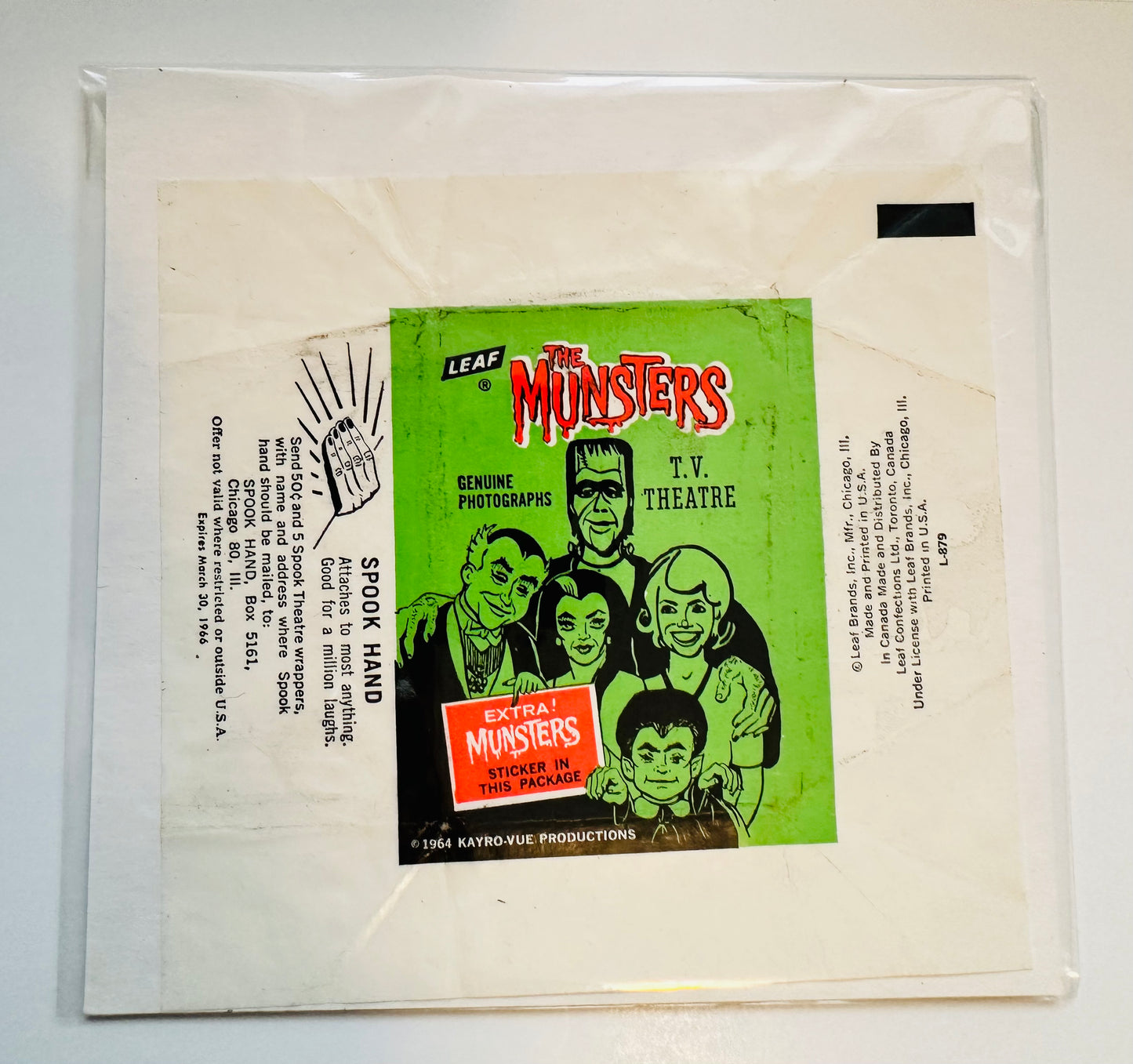 Munsters TV show rare wrapper 1964