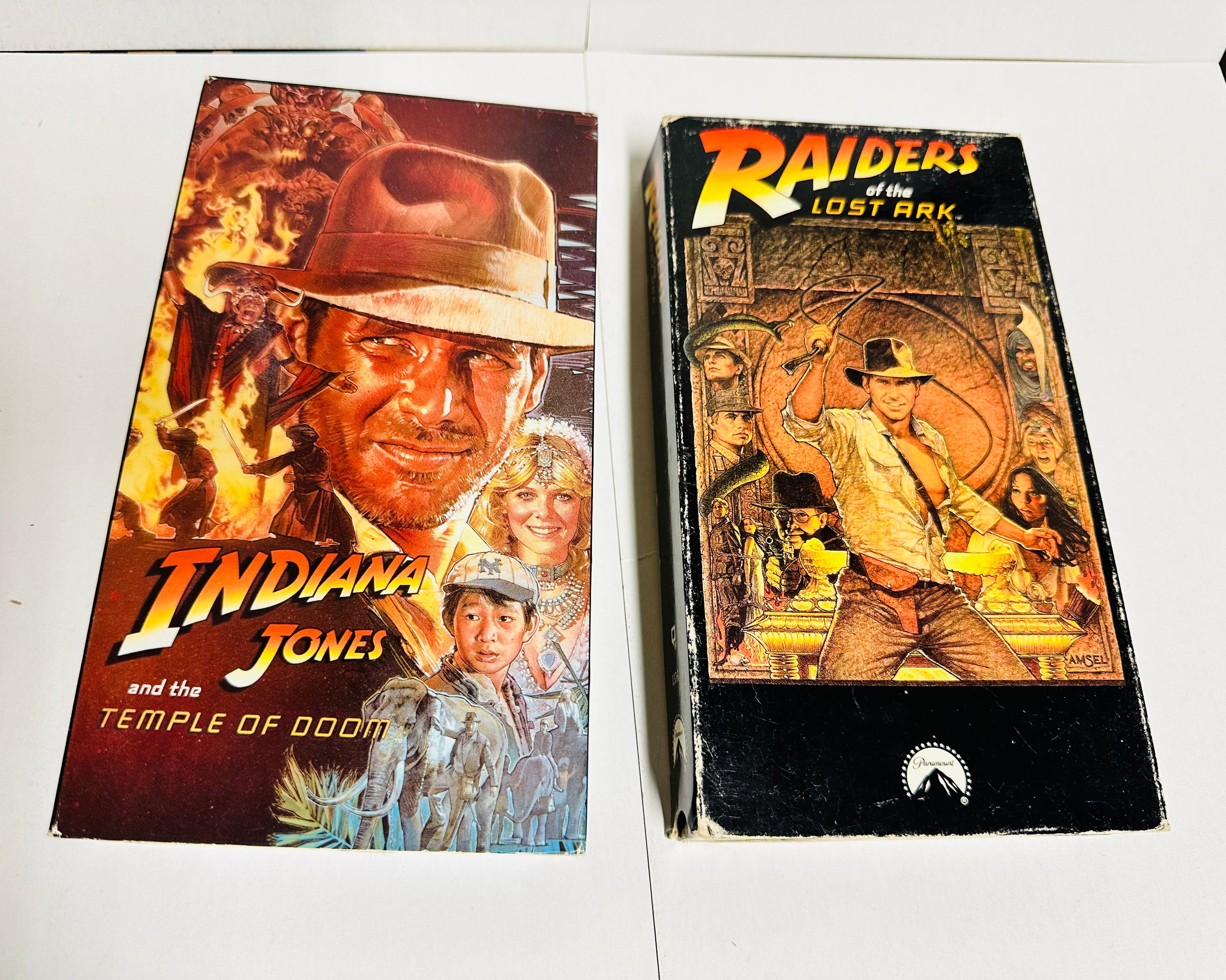 Raiders of the Lost Ark and Indiana Jones movies Two VHS 1981 and 1984