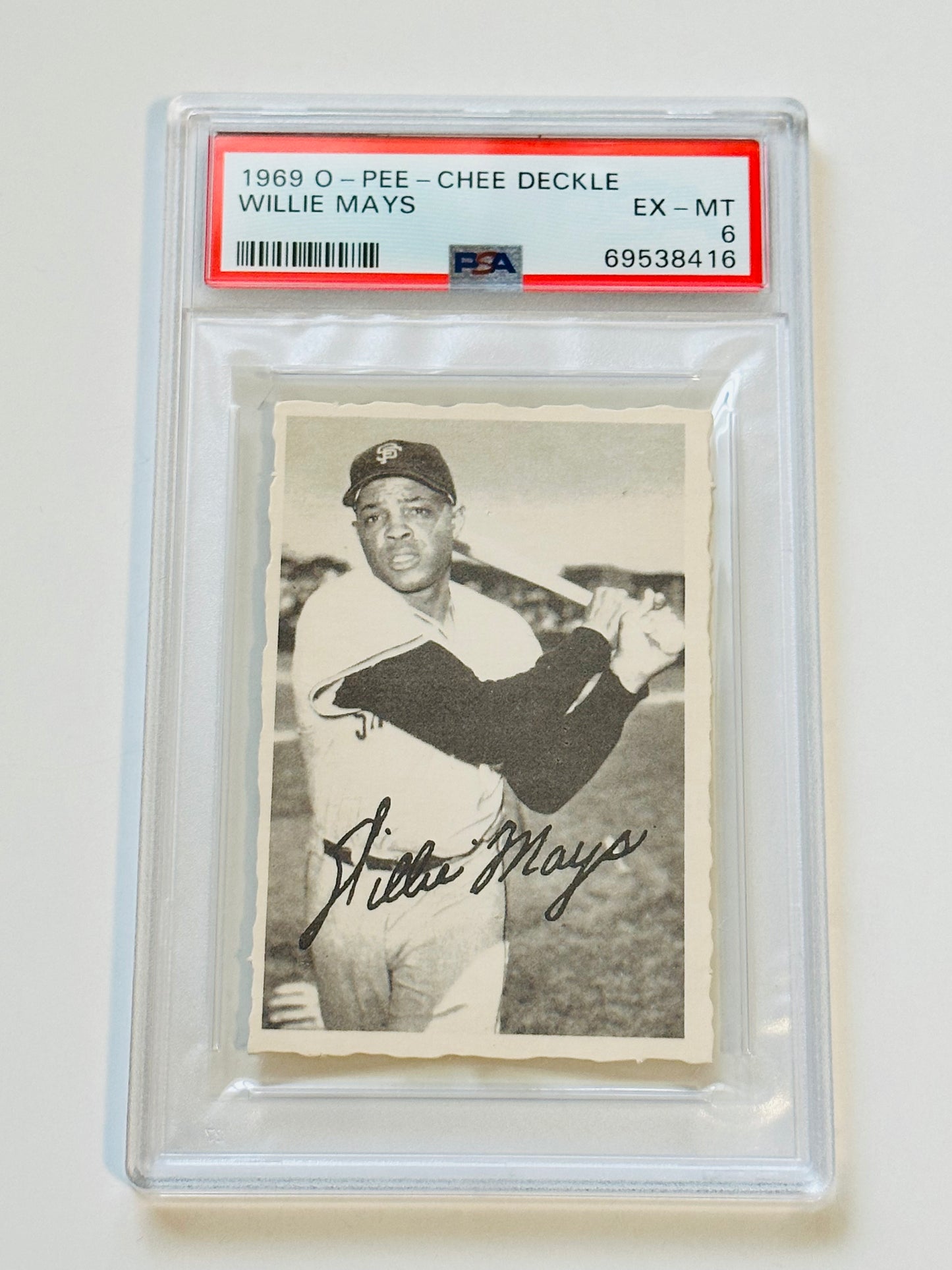 1969 Opc Willie Mays rare Canadian version PSA 6 Deckle edge baseball card 1969