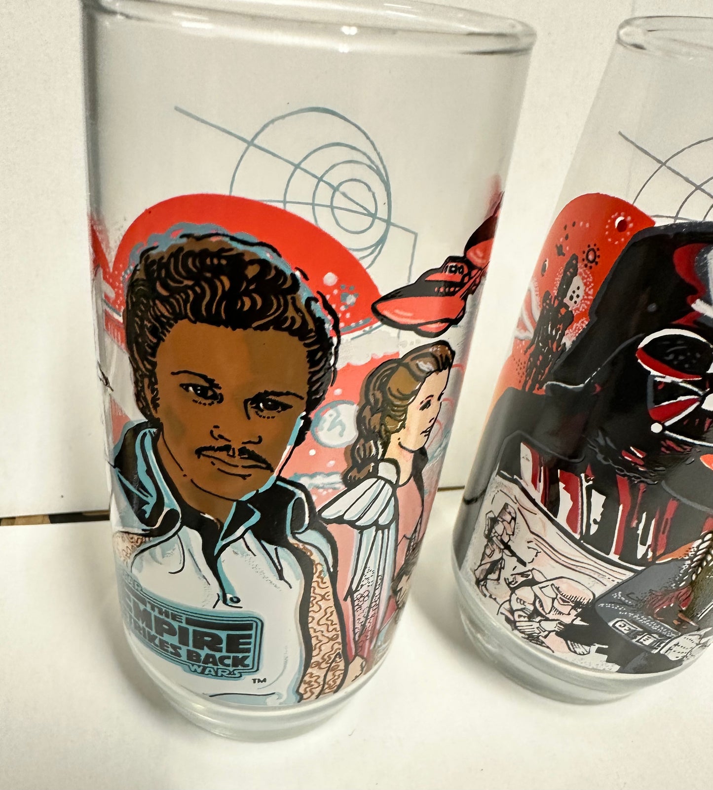 Star Wars Empire Strikes back movie 4 rare Burger King glasses set 1980