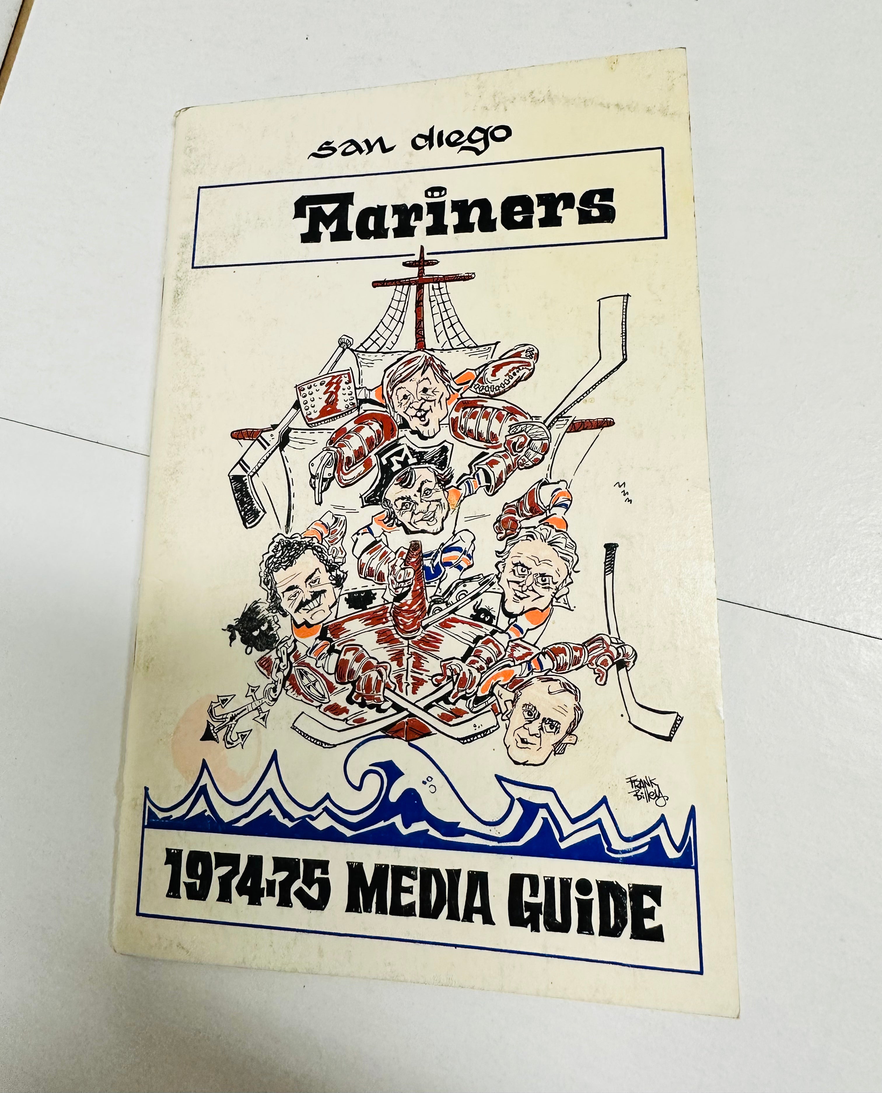 San Diego Mariners hockey rare media guide 1973-74