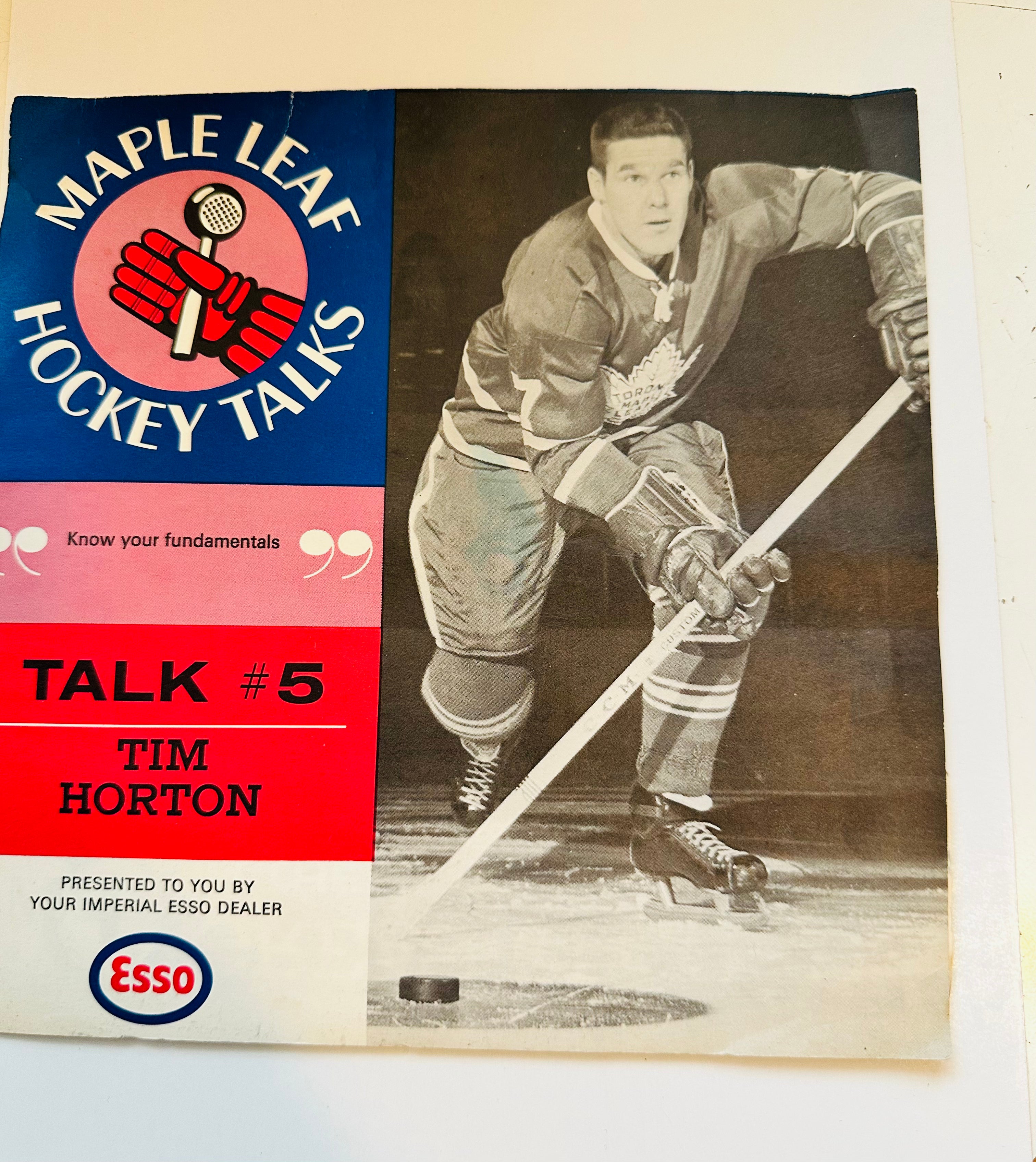 Tim Horton Maple Leaf hockey talks record 1966