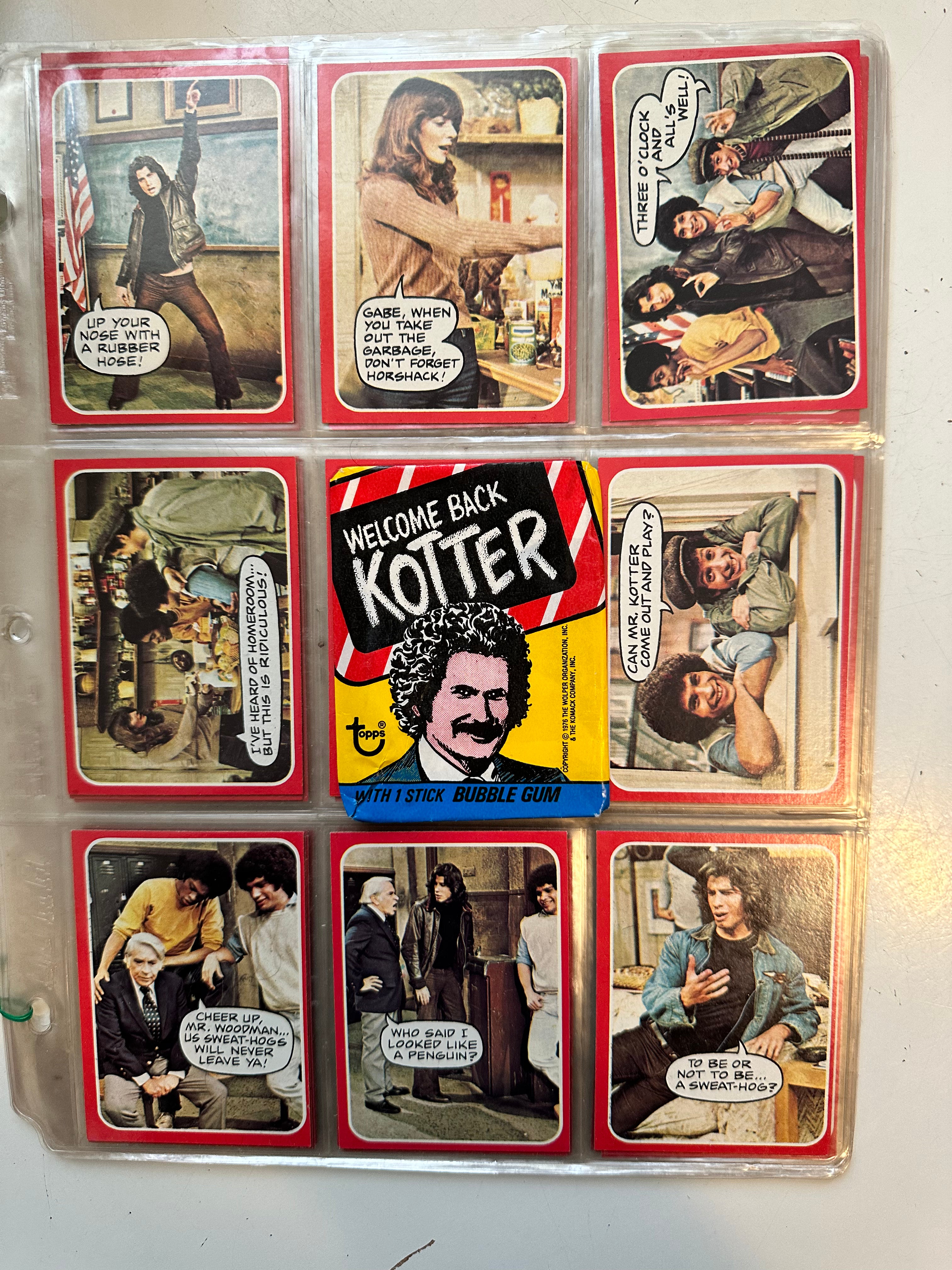 Welcome Back Kotter TV show cards set with wrapper 1976