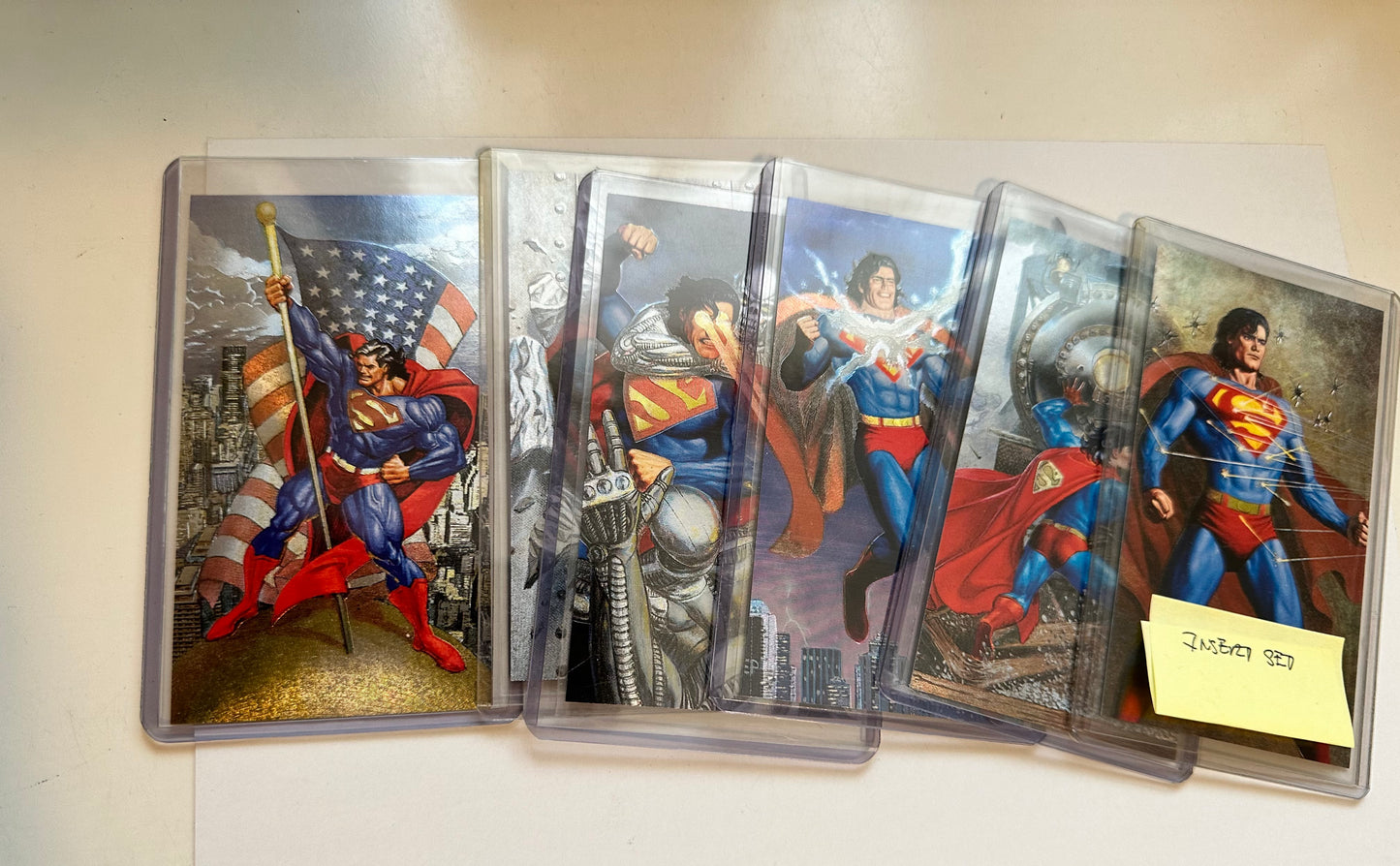 Superman spectra etched 6 cards foil insert set 1990s