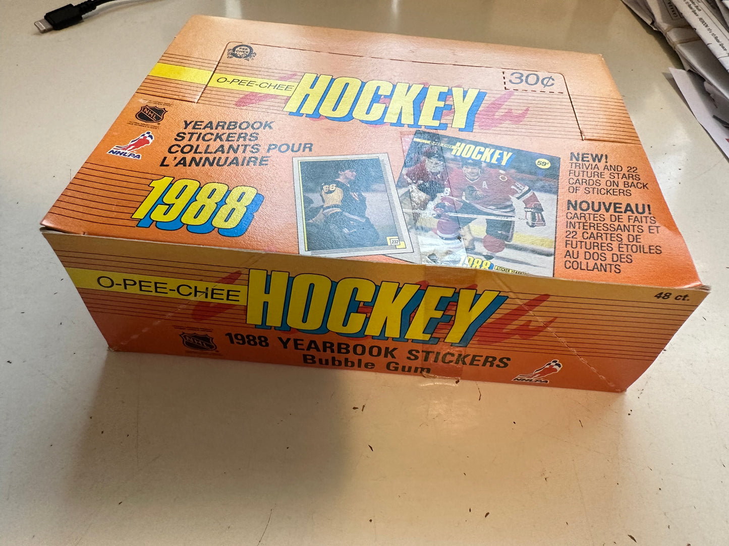 1988 Opc yearbook stickers 48 packs box