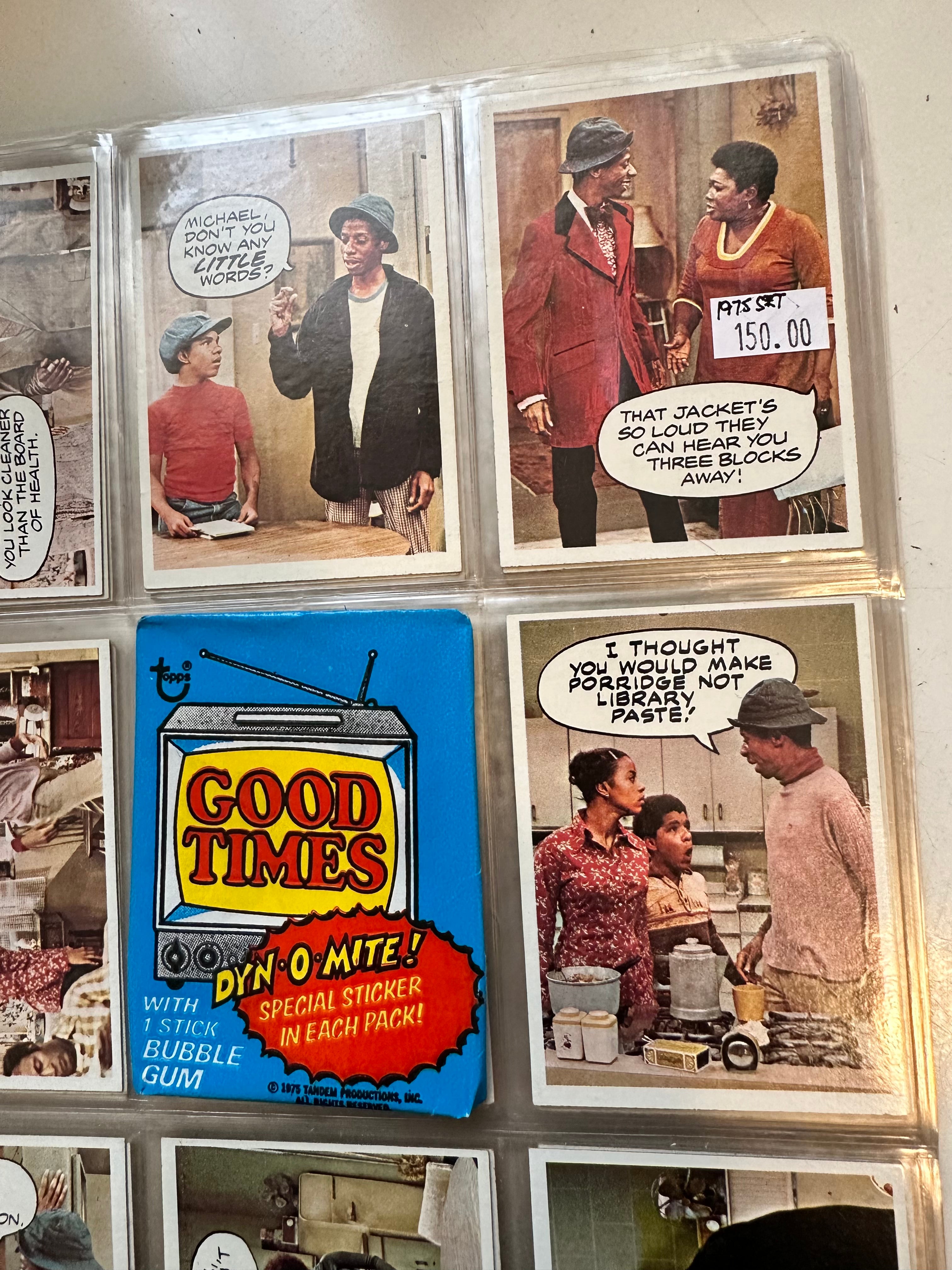 Goodtimes TV show high grade condition cards set with wrapper 1975