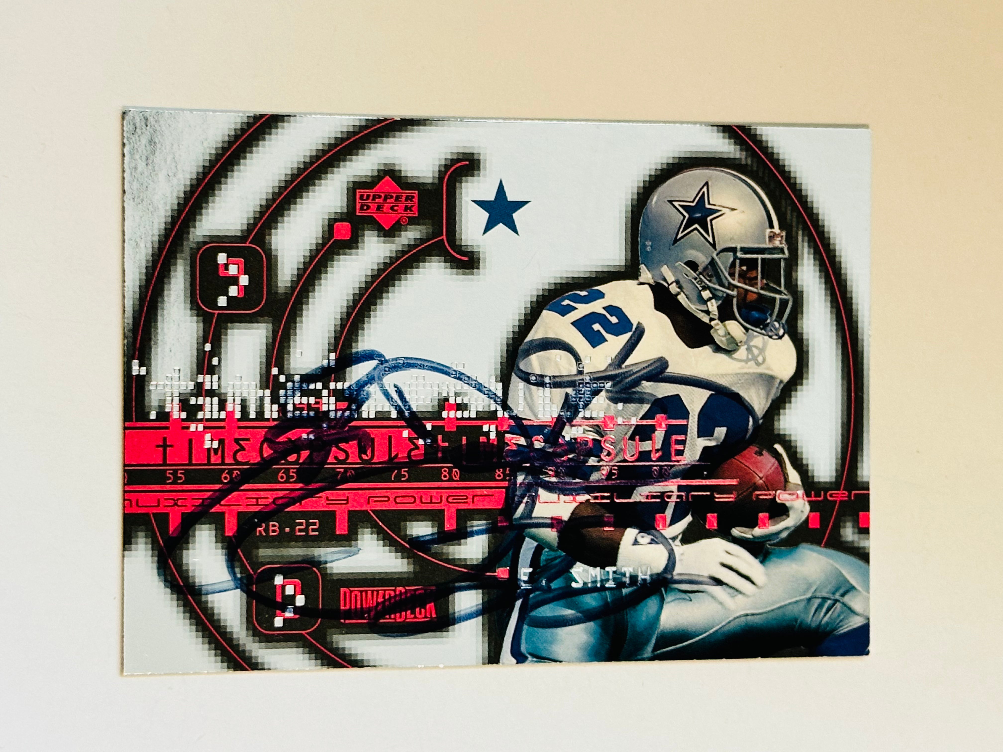 Dallas Cowboys Emmitt Smith autographed football card with COA