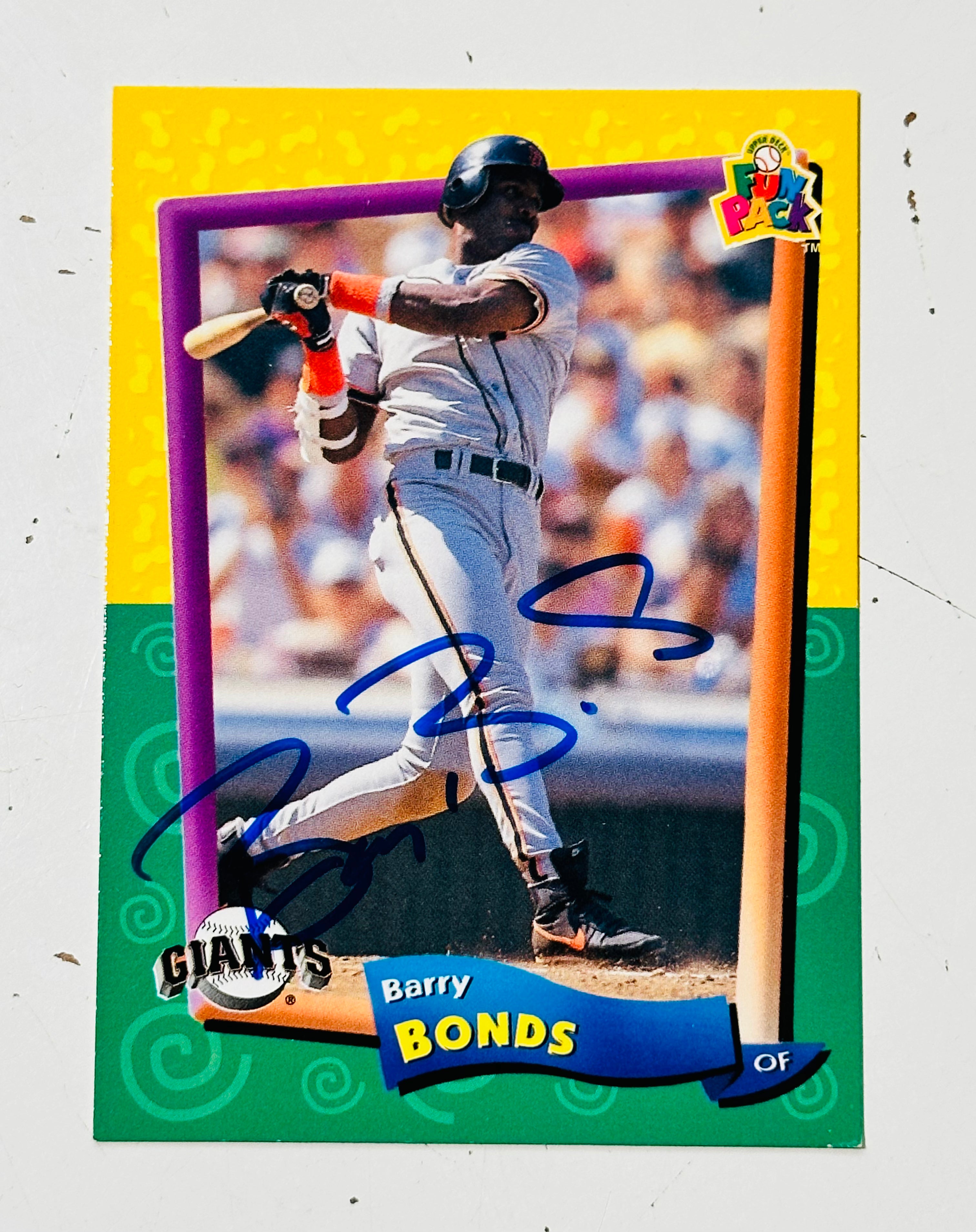 Barry Bonds rare original signed baseball card with COA