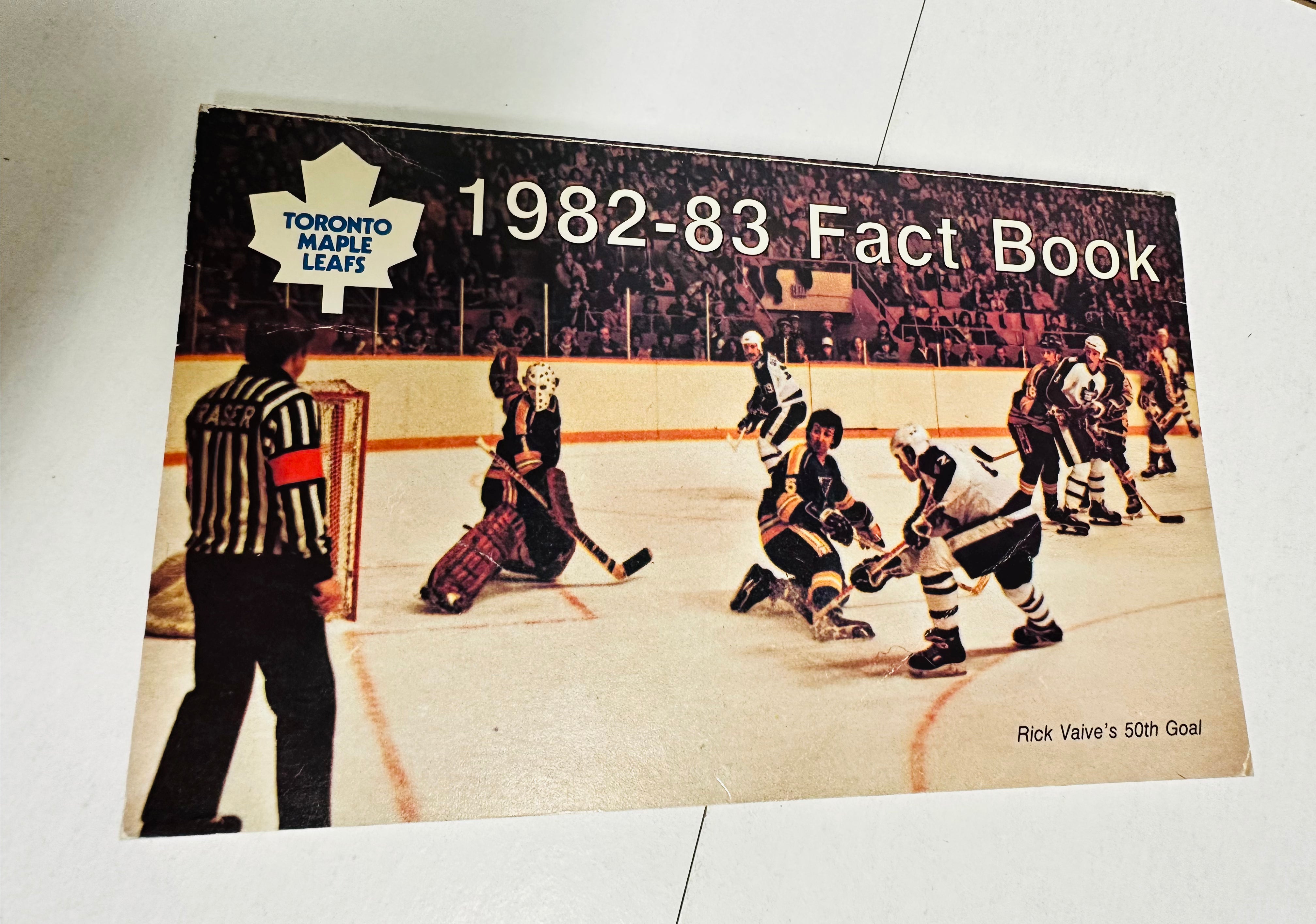Leafs vintage hockey media guide 1982