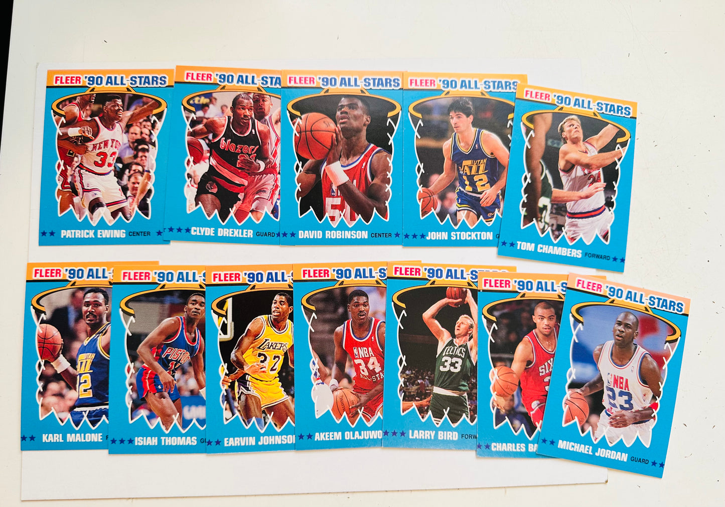 1990 Fleer basketball insert stickers set